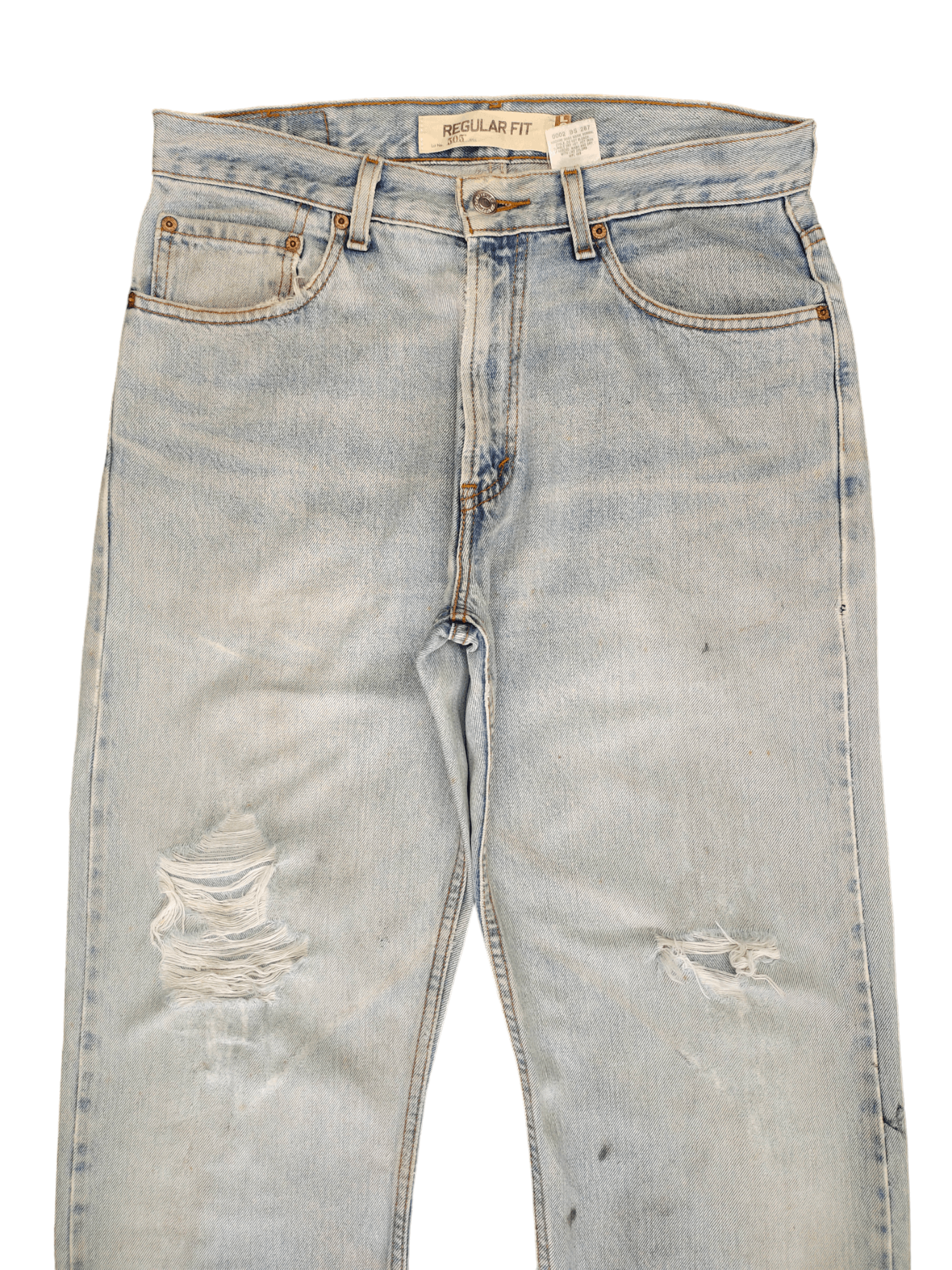 Levi's Size 33x32 Vintage Levis 505 Light Wash Jeans Regular Fit Size US 33 - 2 Thumbnail