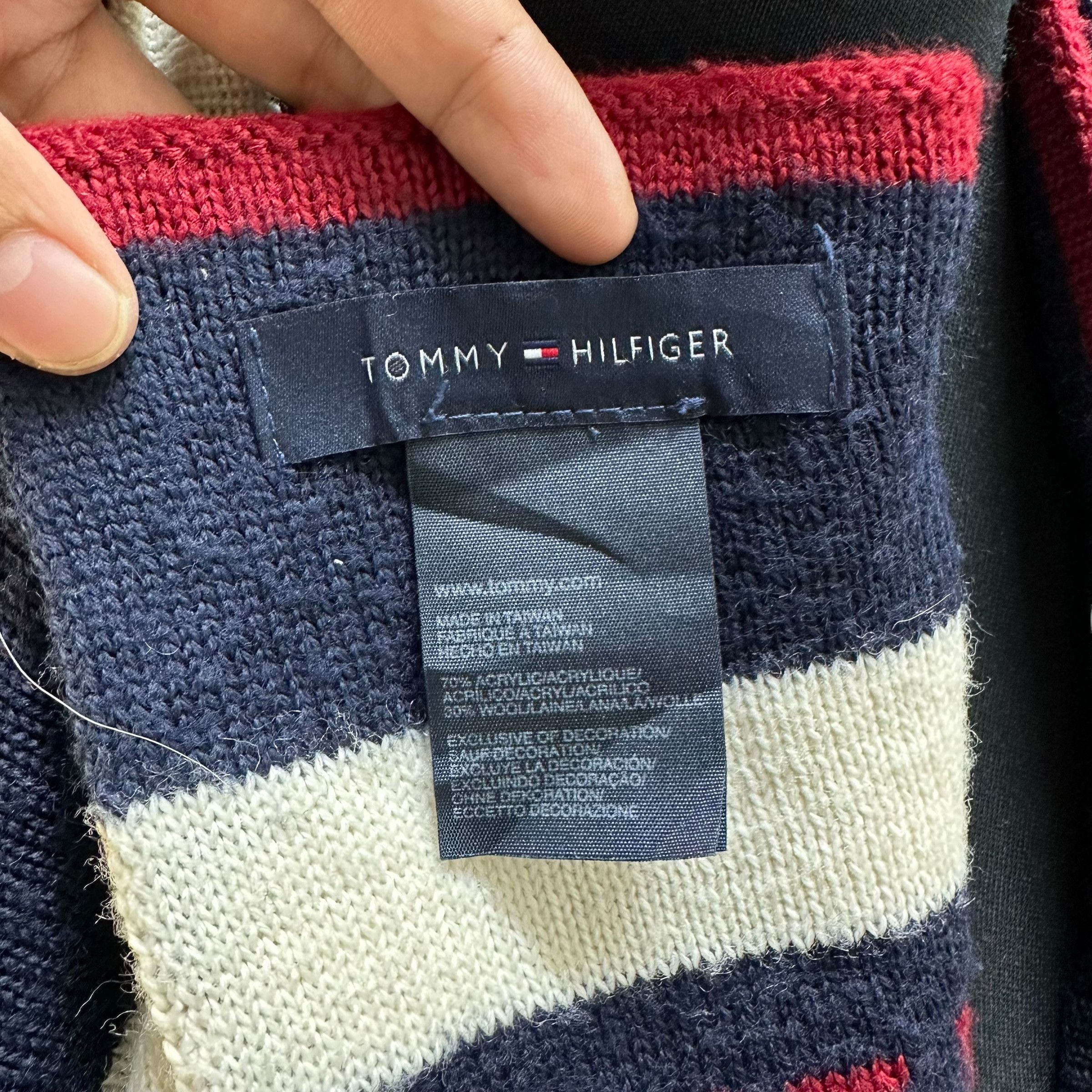 Tommy Hilfiger TOMMY HILFIGER Striped Big Logo Muffler Neckwear #A65-1556 Size ONE SIZE - 5 Thumbnail