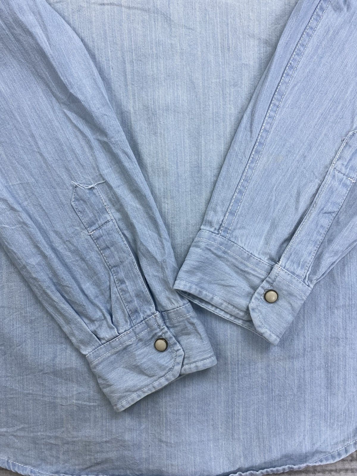 Vintage × Zara Vintage The Zara Man Soft Blue Slim Fit Denim Shirt Size US M / EU 48-50 / 2 - 7 Thumbnail