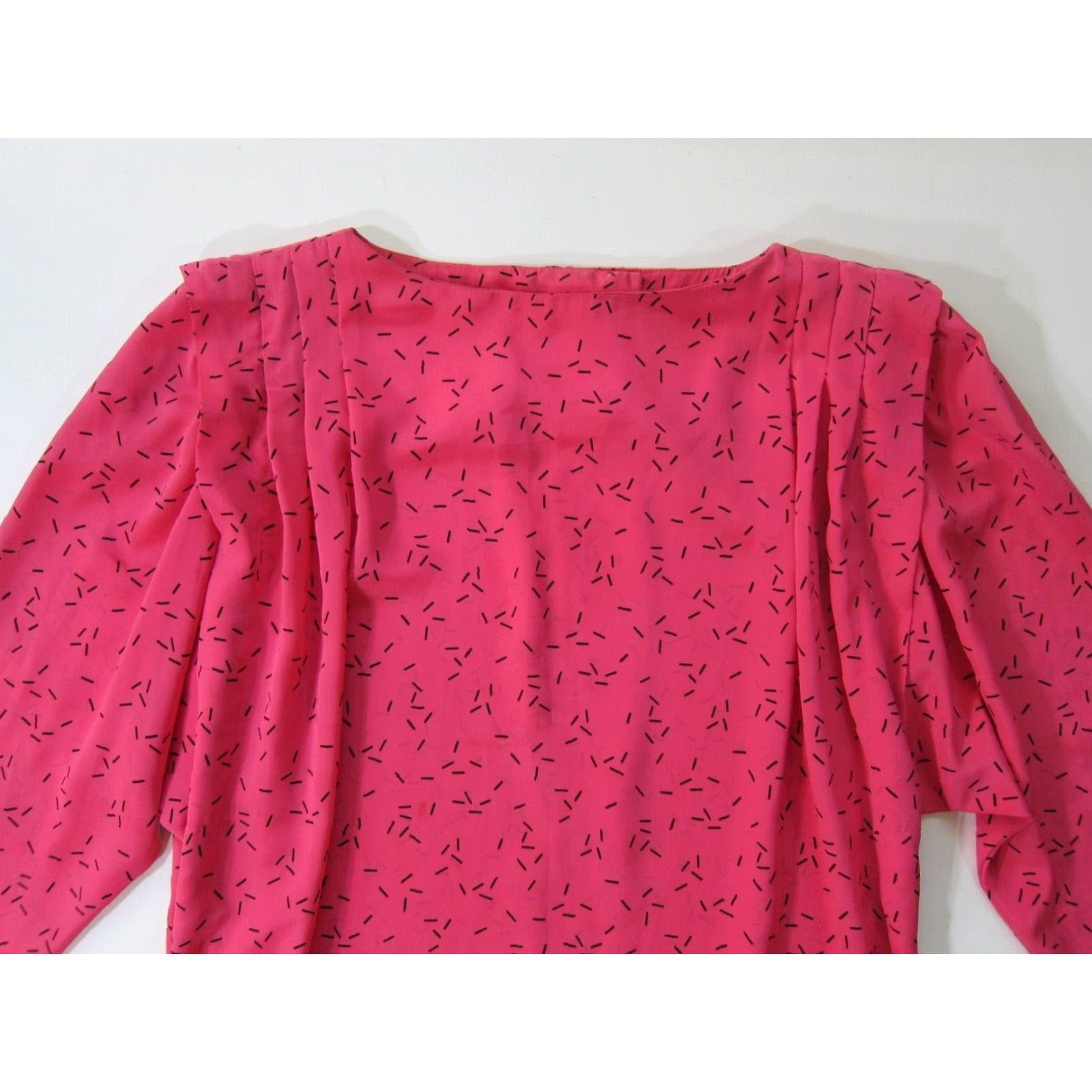 Liz Claiborne VINTAGE Liz Claiborne Pink Black Retro Long Sleeve High Neck Tunic Shift Dress 6P Size M / US 6-8 / IT 42-44 - 3 Thumbnail