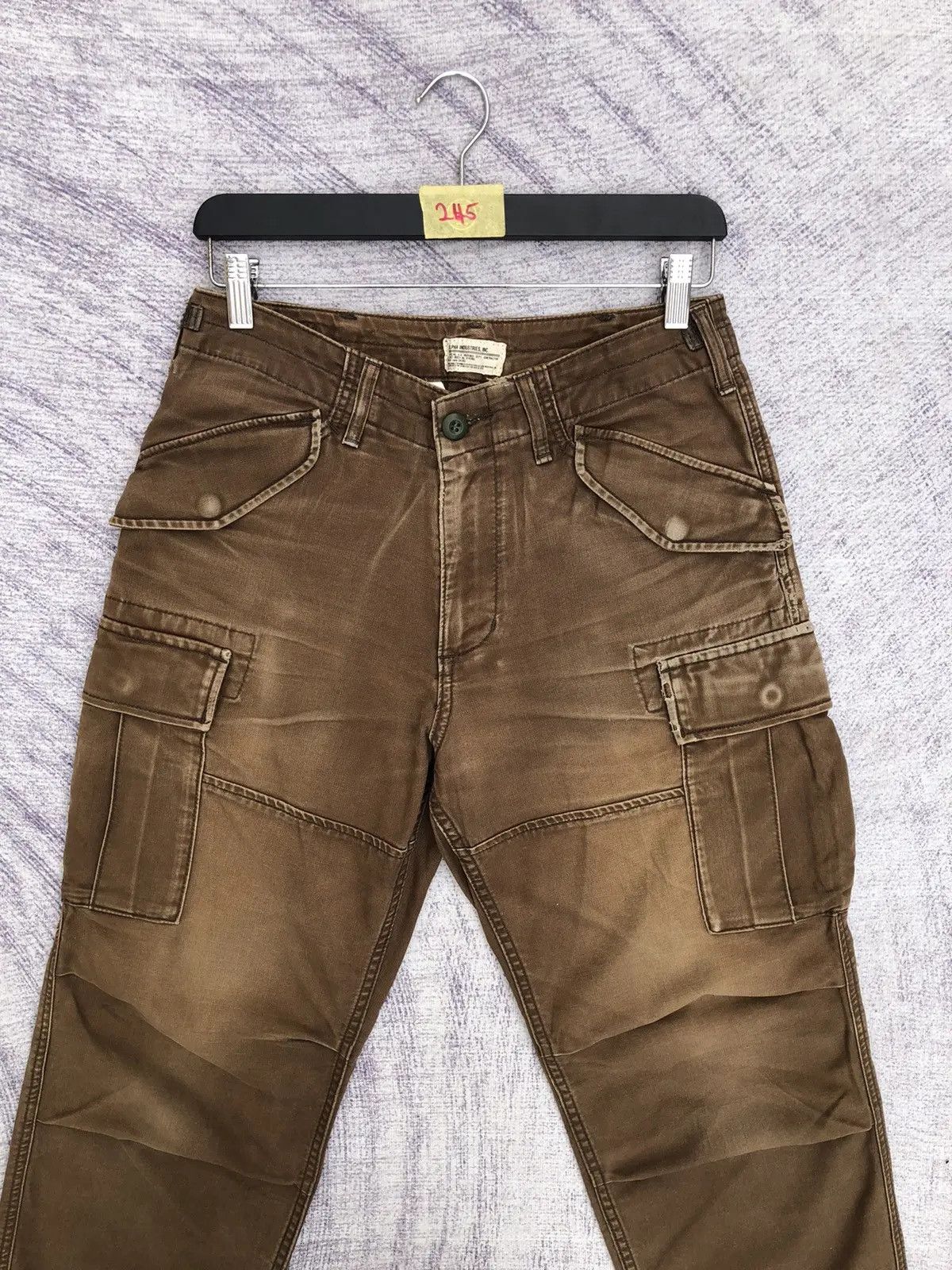 Japanese Brand × Vintage Japanese Cargo Pants Faded Brown Vintage Pattern Size US 26 / EU 42 - 2 Thumbnail