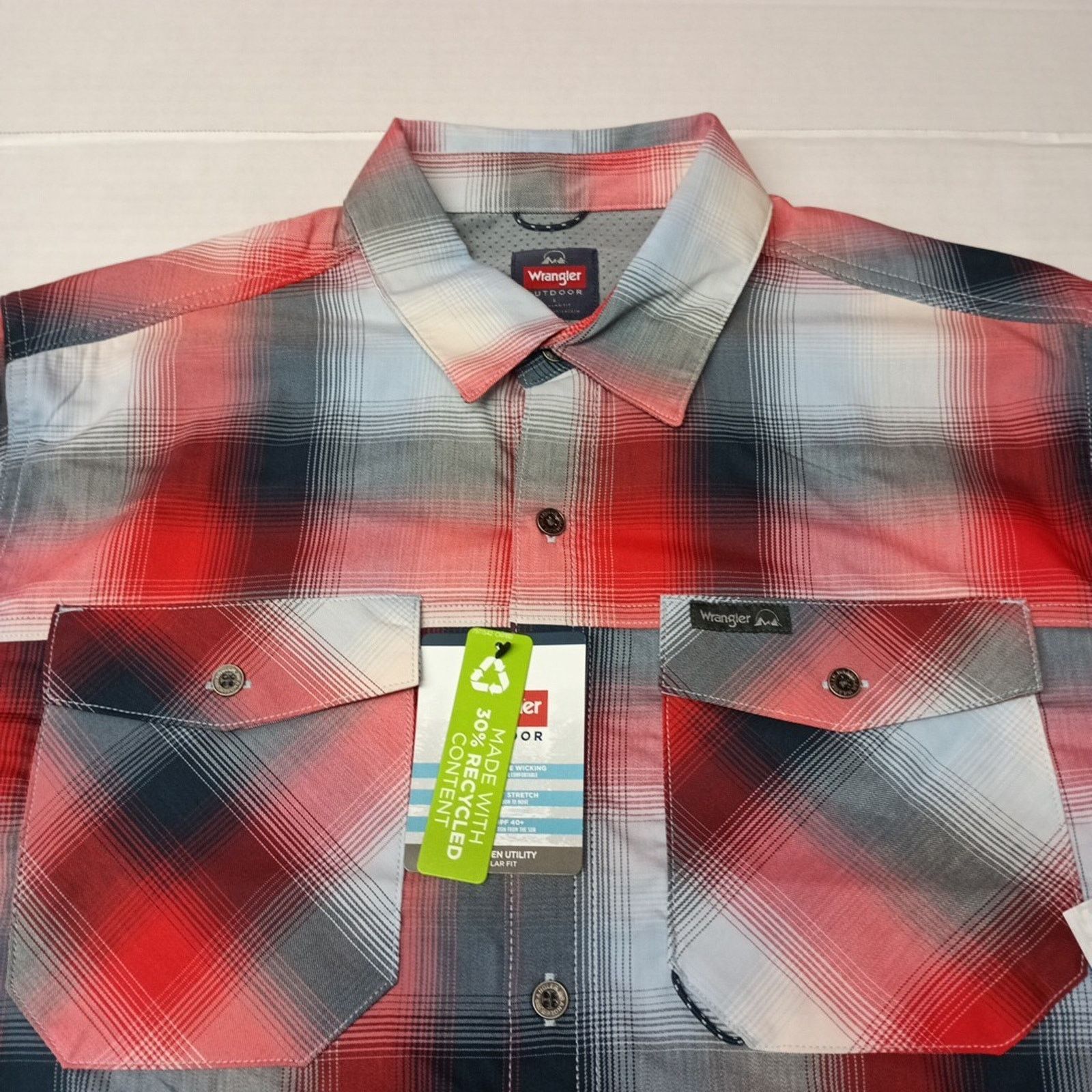 Wrangler Wrangler Shirt Men's L Red Plaid Convertible Sleeves Shirt Size US L / EU 52-54 / 3 - 3 Thumbnail