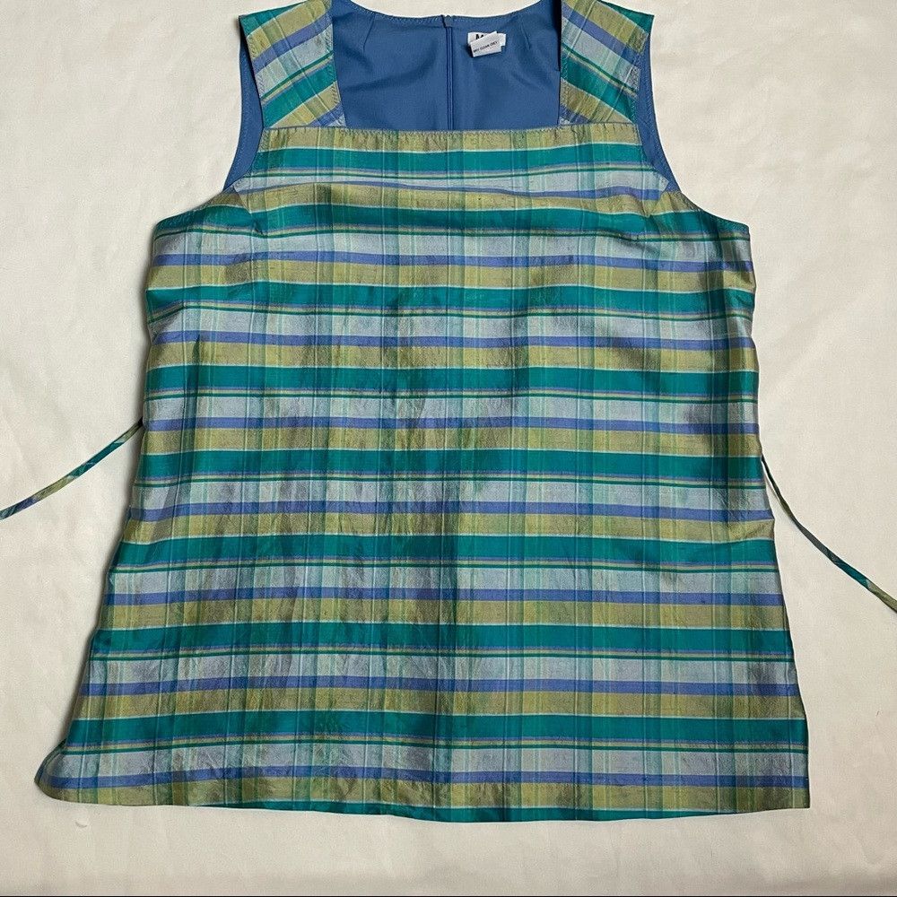Other Mimi Maternity Plaid Green Blue Silk Top Size M Size M / US 6-8 / IT 42-44 - 7 Thumbnail