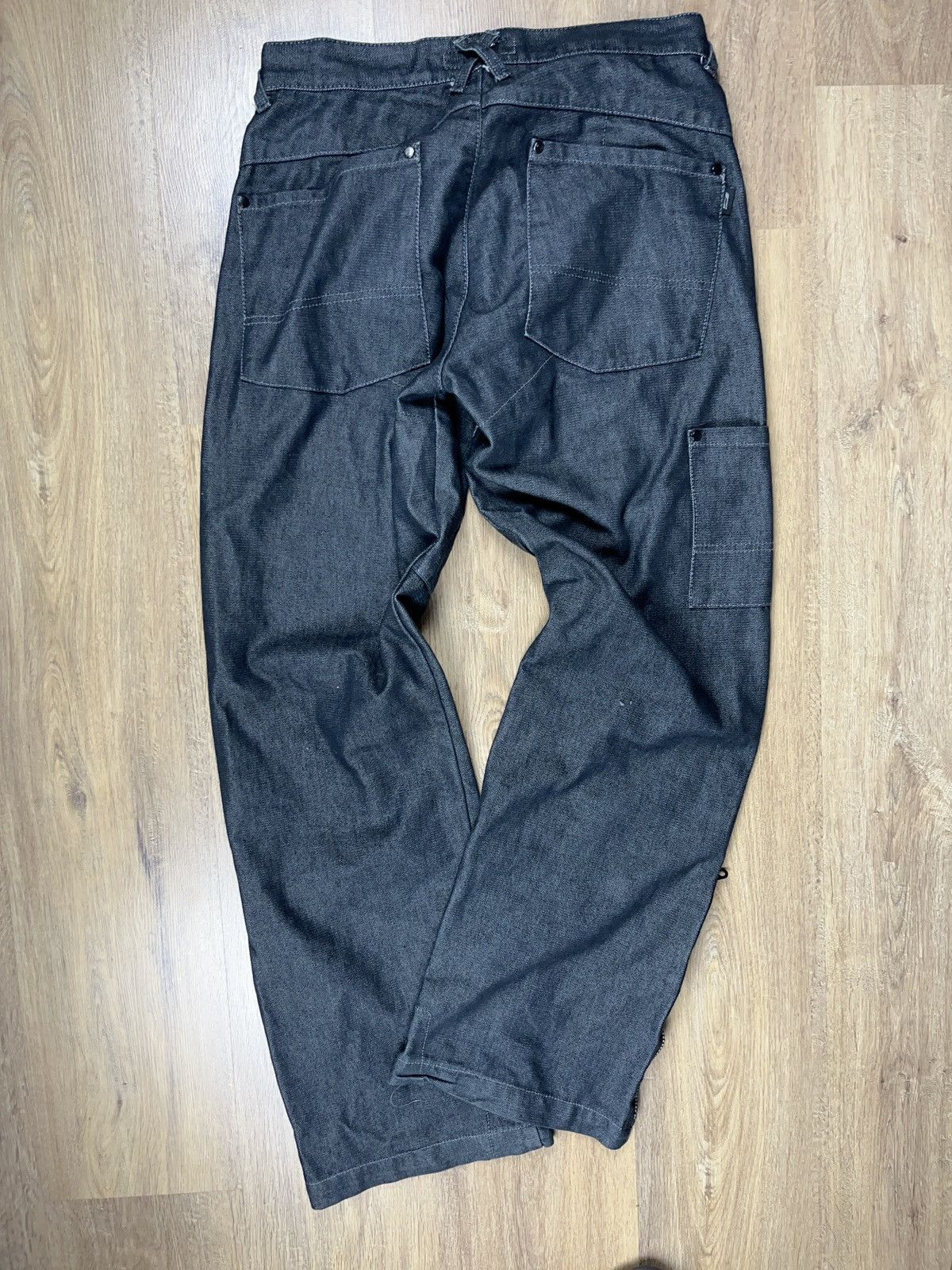 ➕vintage japanese brand worker carpenter jeans zip leg y2k
