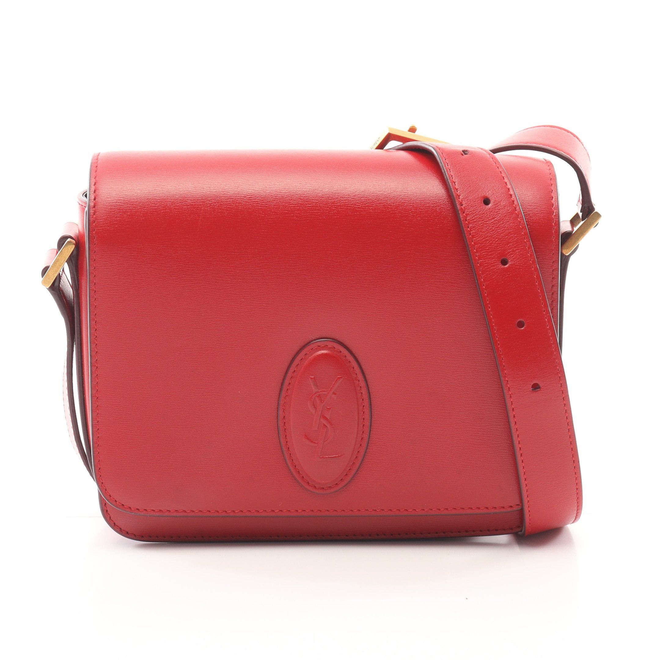Yves Saint Laurent Yves Saint Laurent Le 61 Shoulder Bag Leather Red Size ONE SIZE - 1 Thumbnail