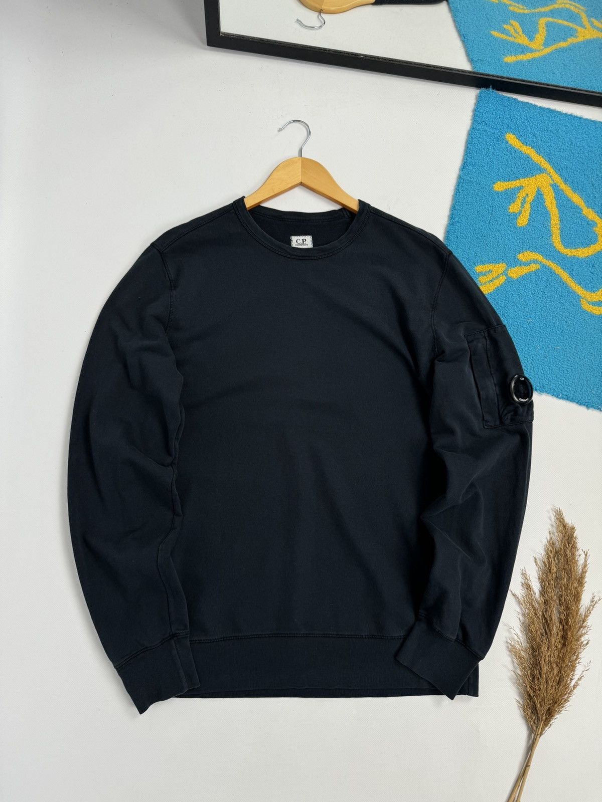 image of C P Company x Vintage C.p Company Pocket Lens Sweatshirt in Graphite Black, Men's (Size Large)
