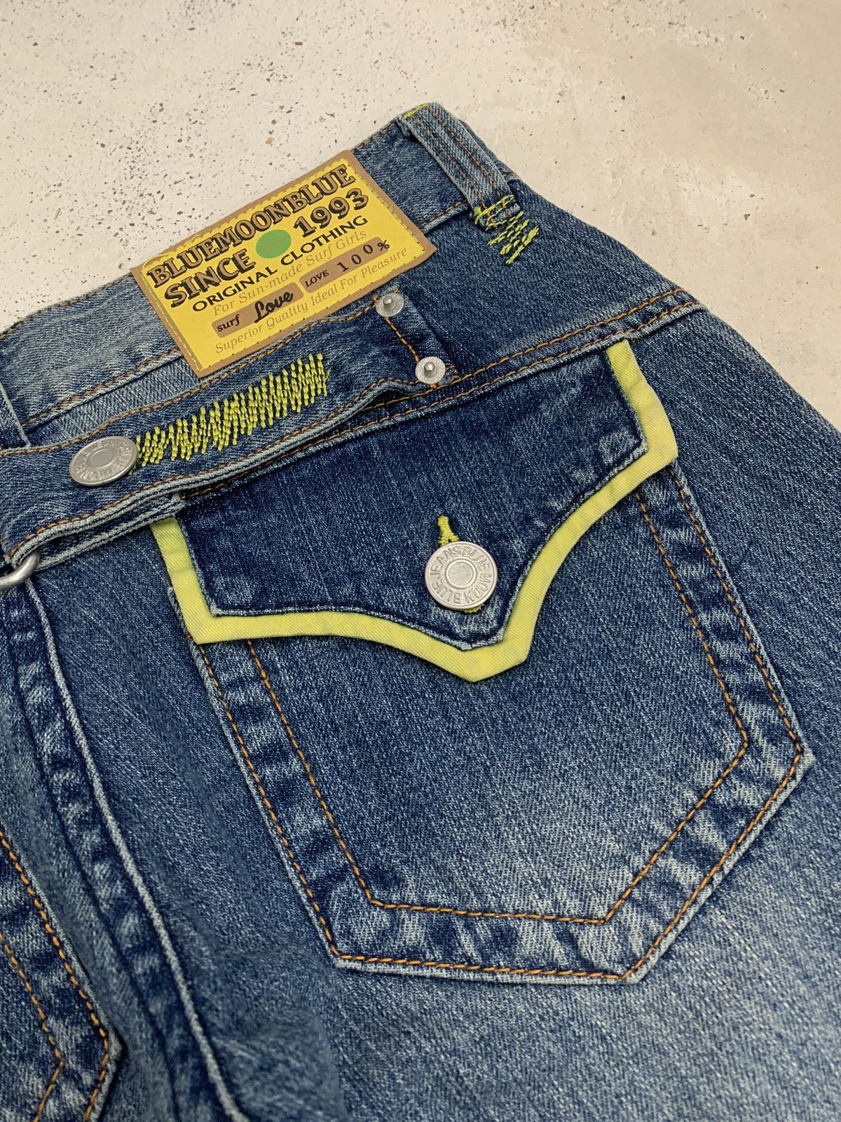 Blue Blue Japan × Japanese Brand Blue Moon Blue Japan Heavy Stiching Buckle Back Surf Style Size US 29 - 15 Thumbnail