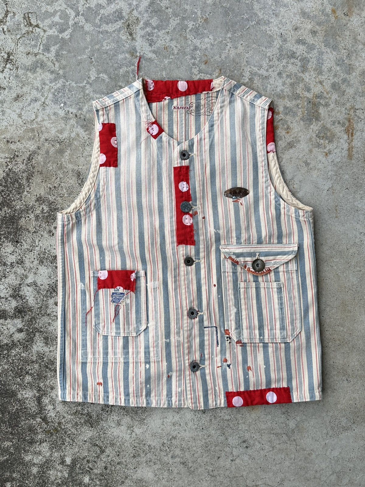 Kountry Polka Dot Union Liberty Buckleback patchwork Vest