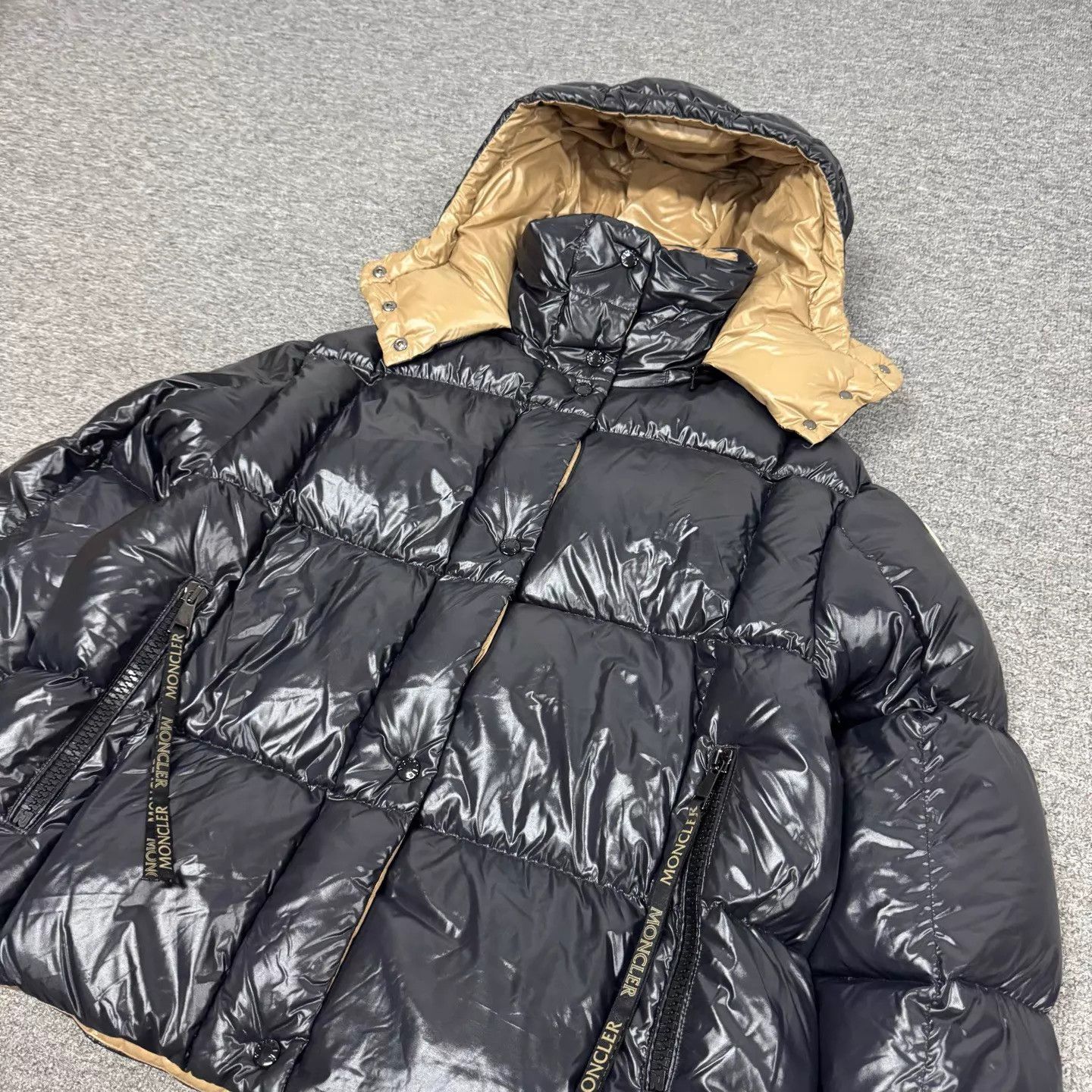 Moncler Moncler Parana Black Gold Hooded Down Coat 2 99New Size US M / EU 48-50 / 2 - 3 Thumbnail