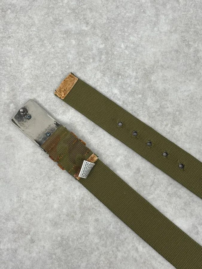 Dolce & Gabbana 2000s Dolce & Gabbana Camo Green Canva Belt Size ONE SIZE - 4 Thumbnail