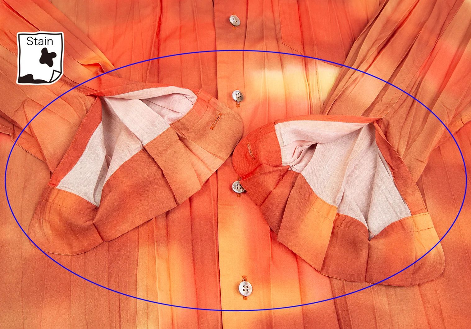 Issey Miyake Tie-Dye Pleated Design Shirt in Orange Size US XL / EU 56 / 4 - 8 Thumbnail