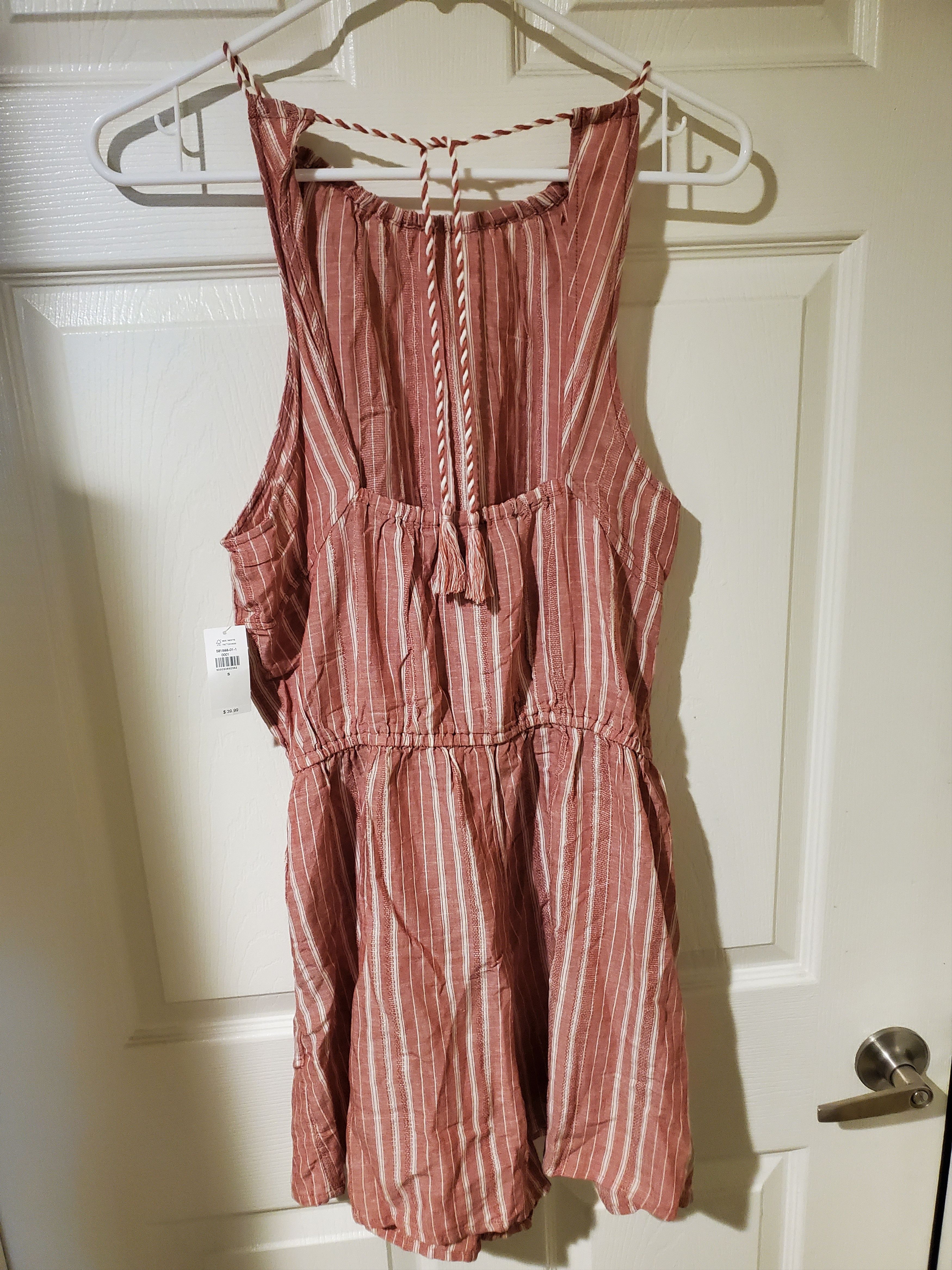 Old Navy *NWT* Old Navy Reddish Pink & White Striped Romper (size S) Size S / US 4 / IT 40 - 4 Thumbnail