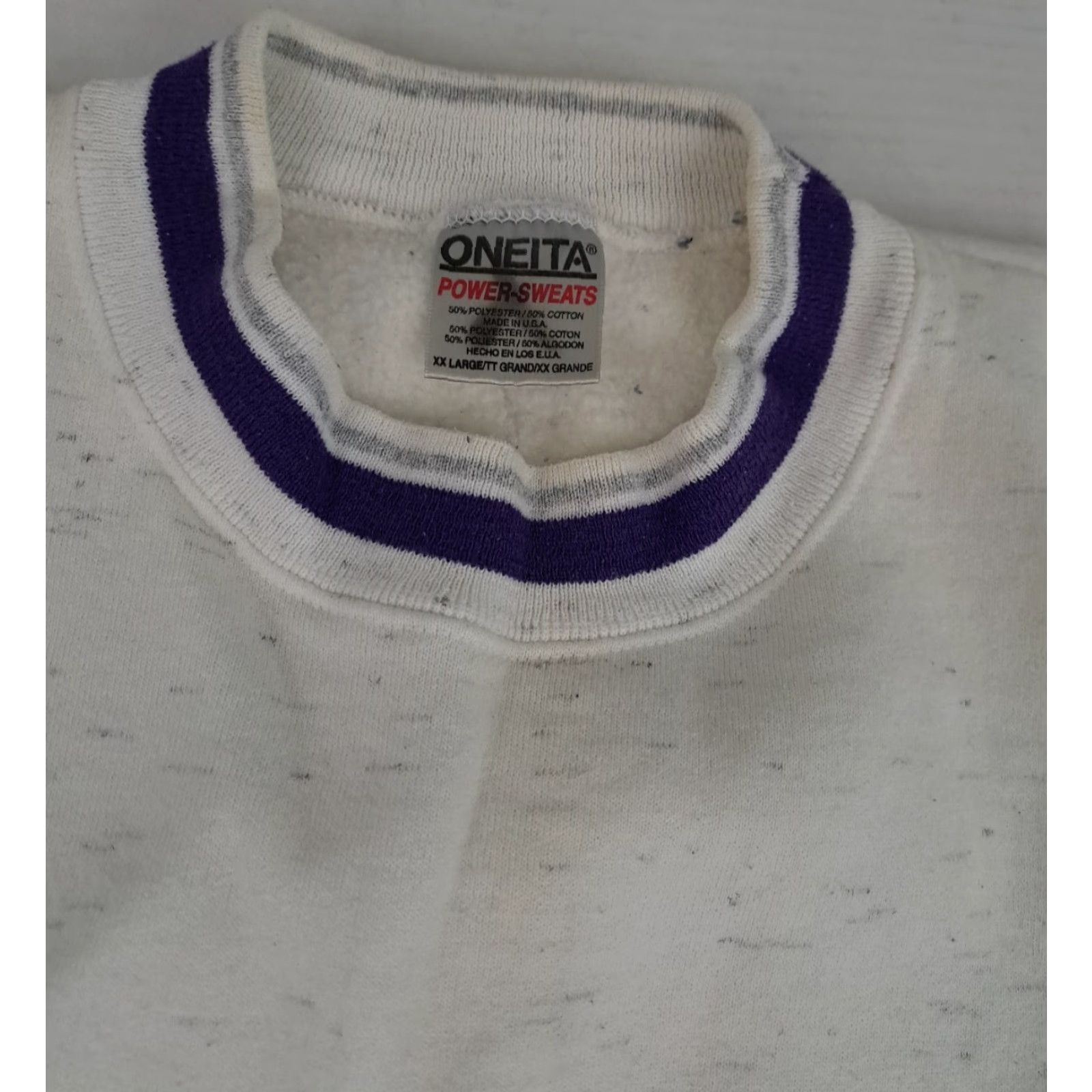 Vintage VINTAGE Oneita Sweatshirt Cotton Crew Neck Long Sleeve 2XL White Unisex Adults USA Made Size US XXL / EU 58 / 5 - 5 Thumbnail