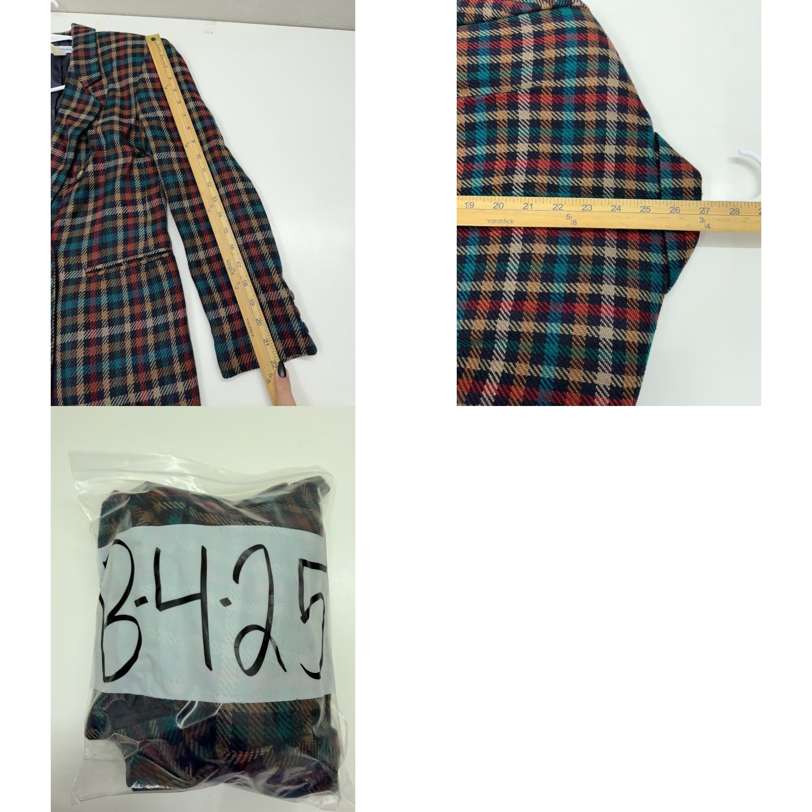Brooks Davids Brooks Blazer Woman Size 4 Plaid Double Breasted Button Up Lined Vintage Wool Coat Size S / US 4 / IT 40 - 8 Thumbnail