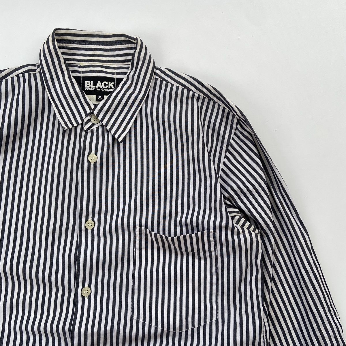 Comme des Garcons Black BLACK COMME des GARCONS Satin Flourescent Stripe Long Sleeve Size US S / EU 44-46 / 1 - 10 Thumbnail