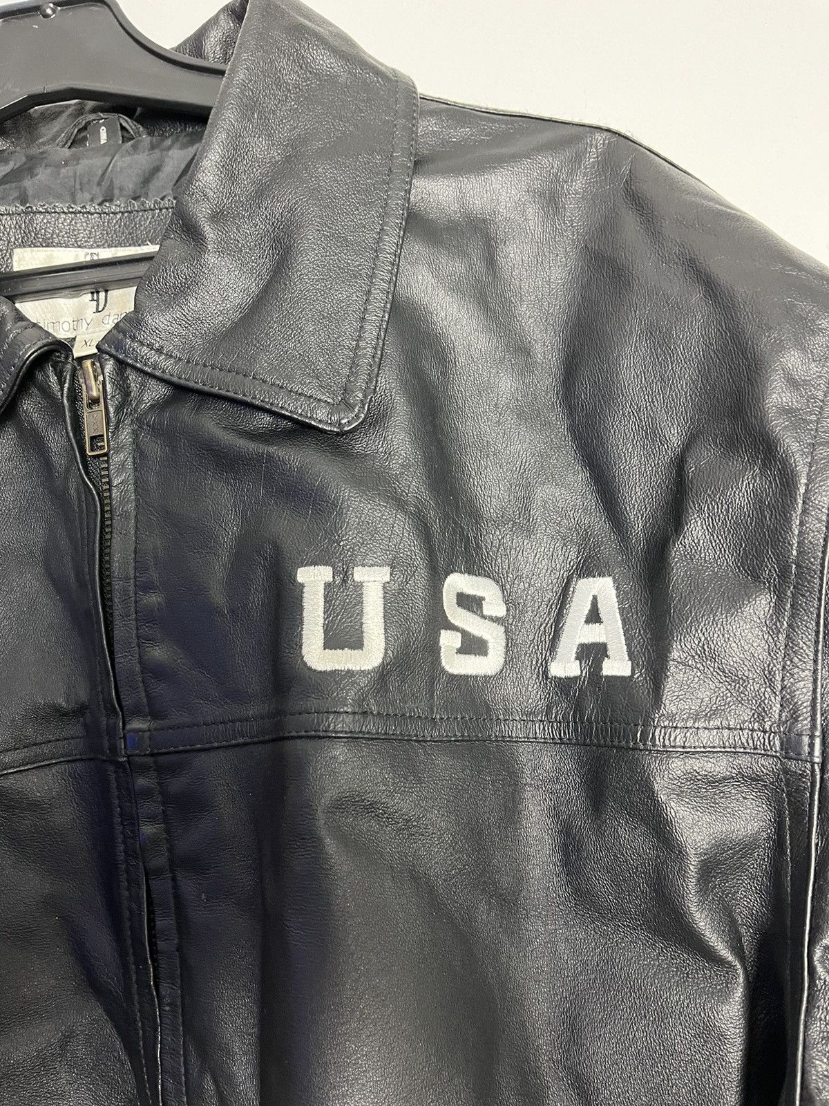 Vintage Leather Jacket Flag USA Vintage rare kanye west Size US XL / EU 56 / 4 - 9 Thumbnail
