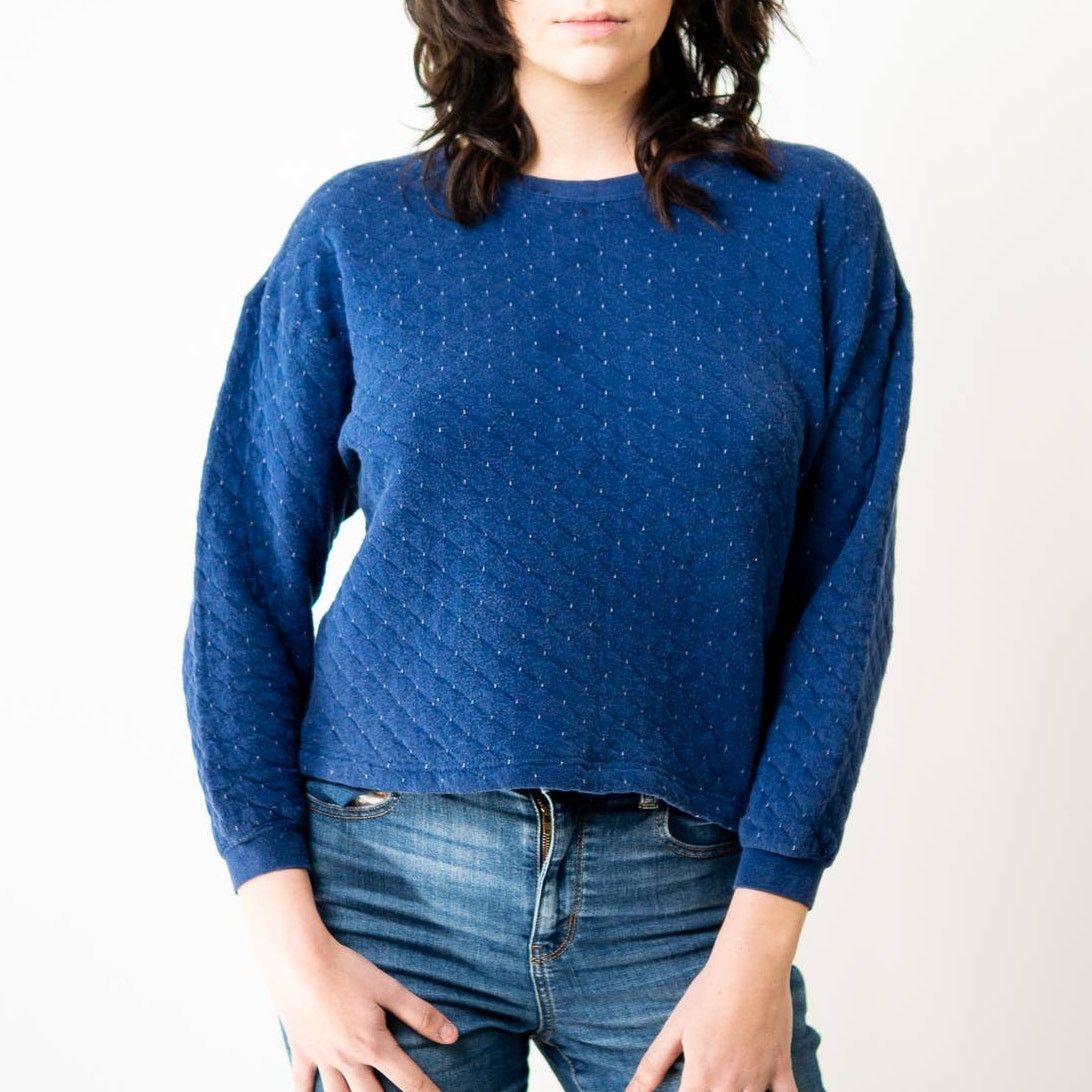 Vintage Vintage 90s Quilted Pullover Sweater Sweatshirt Size M / US 6-8 / IT 42-44 - 3 Thumbnail