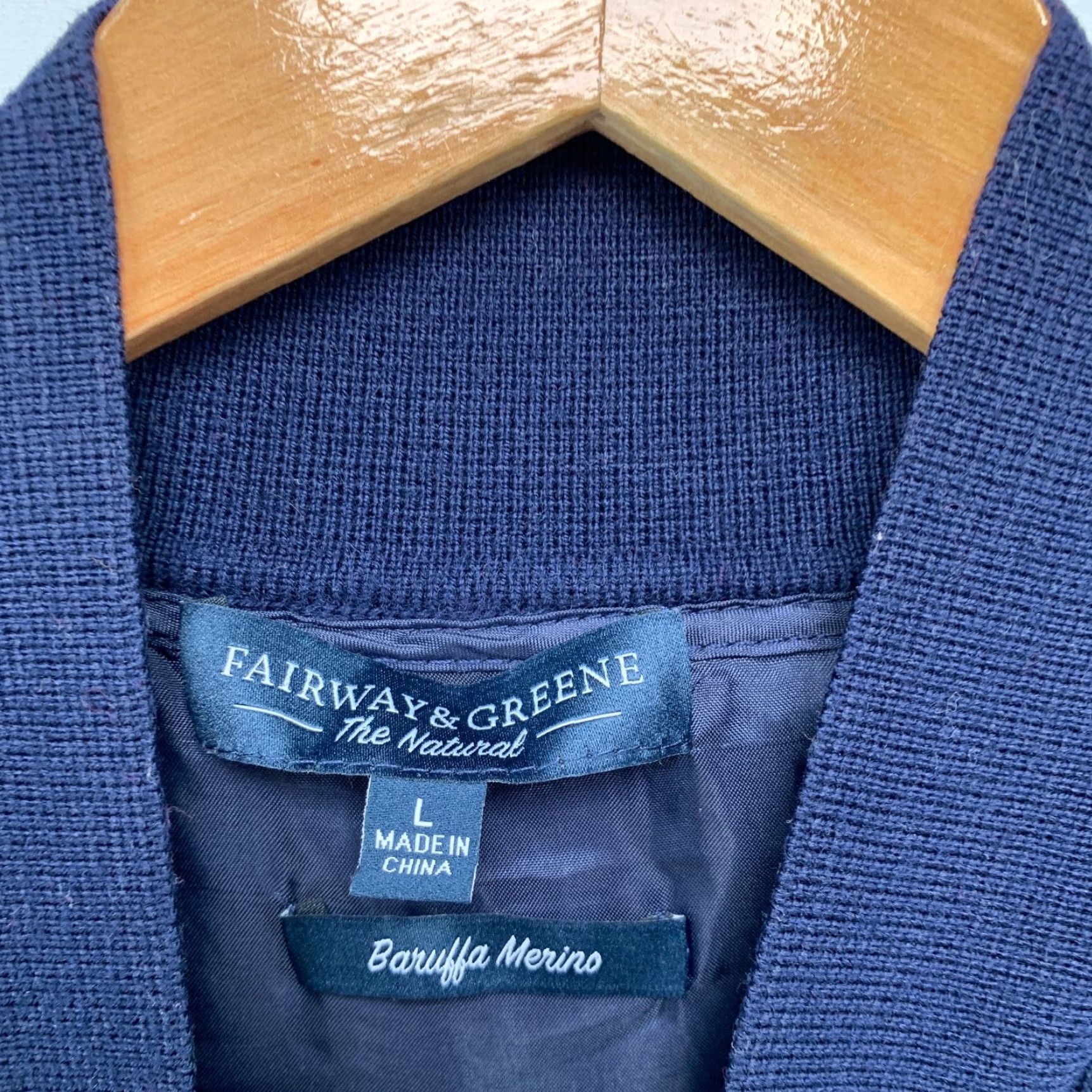 Vintage Fairway & Greene Sweater Mens Large Blue 100% Merino Wool Knit Mock Neck Pullover Winter Casual Golf MENS Size US L / EU 52-54 / 3 - 3 Thumbnail