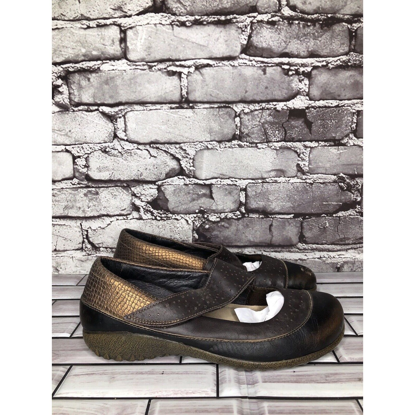Other Naot Aroha Brown Bronze Snake Leather MaryJane Strap Shoes W Size US 8.5 / IT 38.5 - 10 Thumbnail