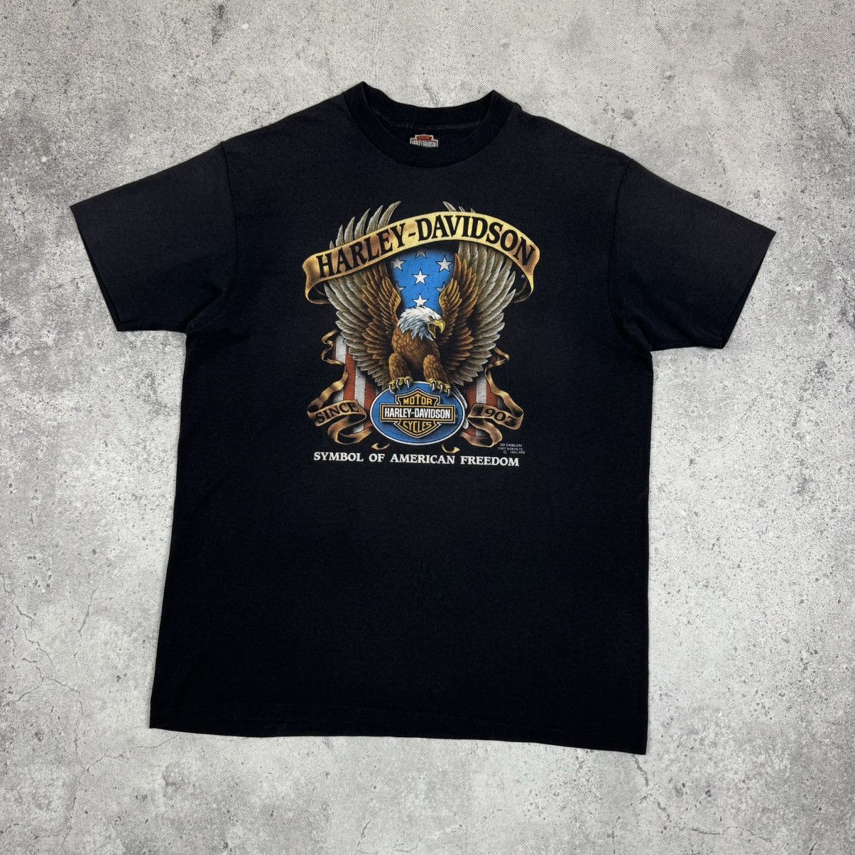 Vintage 1991 Harley Davidson 3D Emblem T Shirt