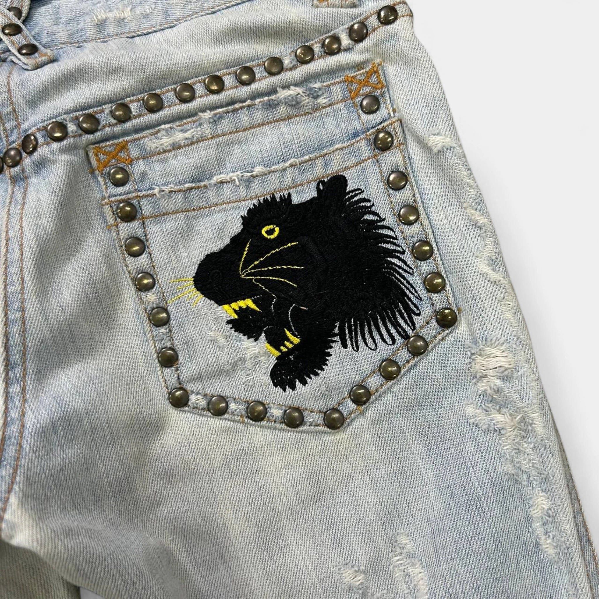 Dolce & Gabbana Dolce & Gabbana Studded Flared Denim Jeans Size US 30 / EU 46 - 8 Thumbnail