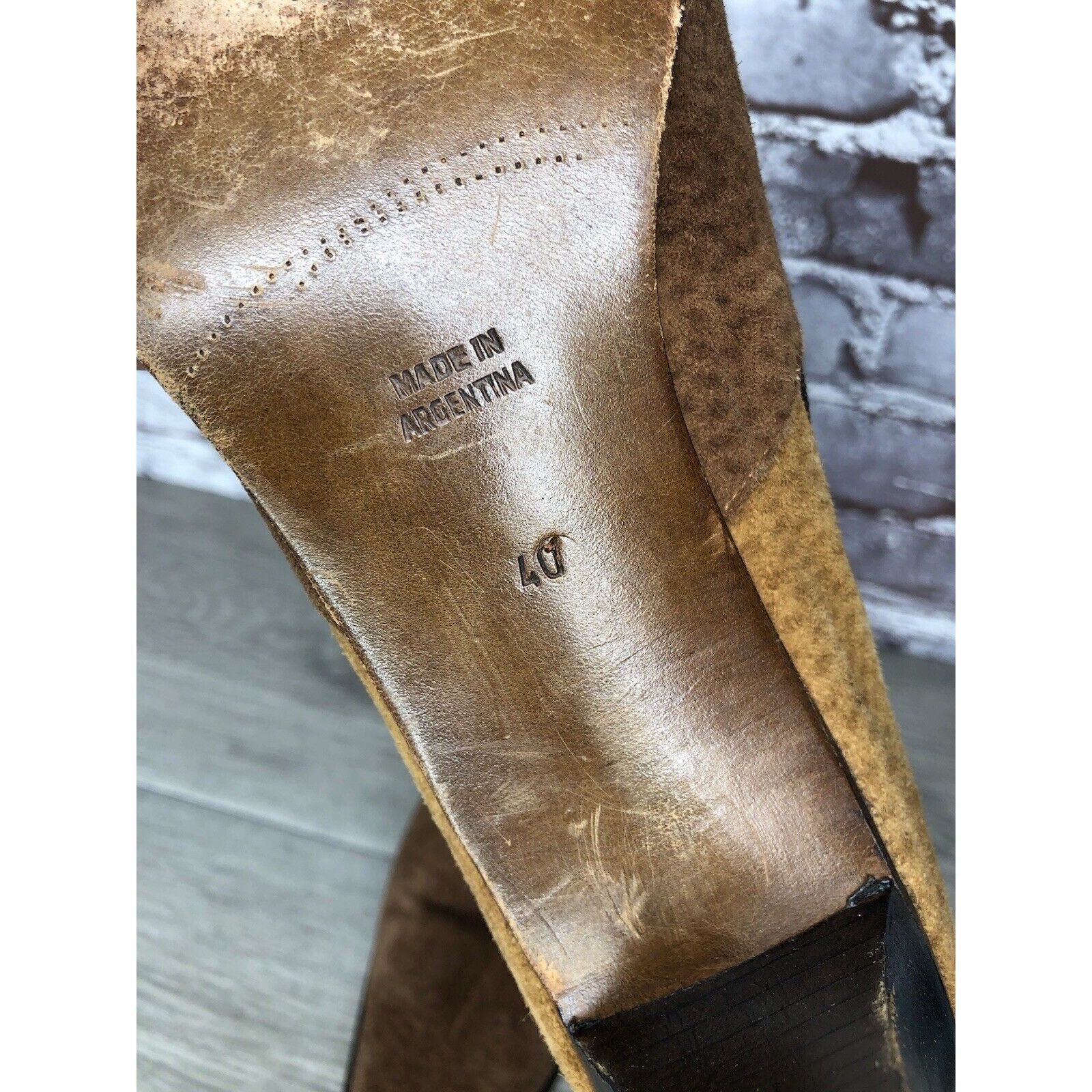Other CHIARINI Tan Brown Green Suede Leather Double Sided Zipper H Size US 9.5 / IT 39.5 - 13 Thumbnail
