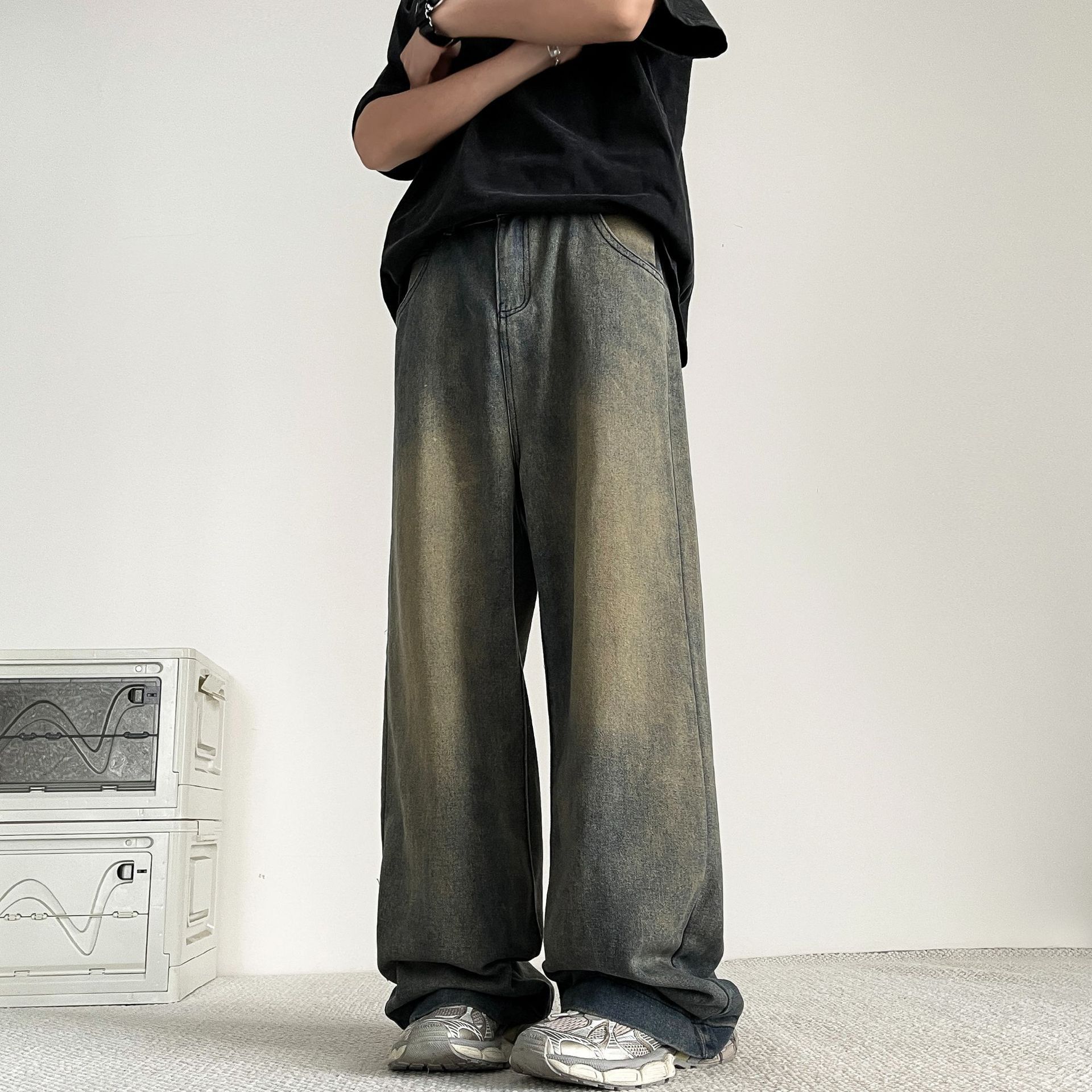 Japanese Brand × Jean Retro high street straight leg loose jeans Size US 32 / EU 48 - 5 Thumbnail