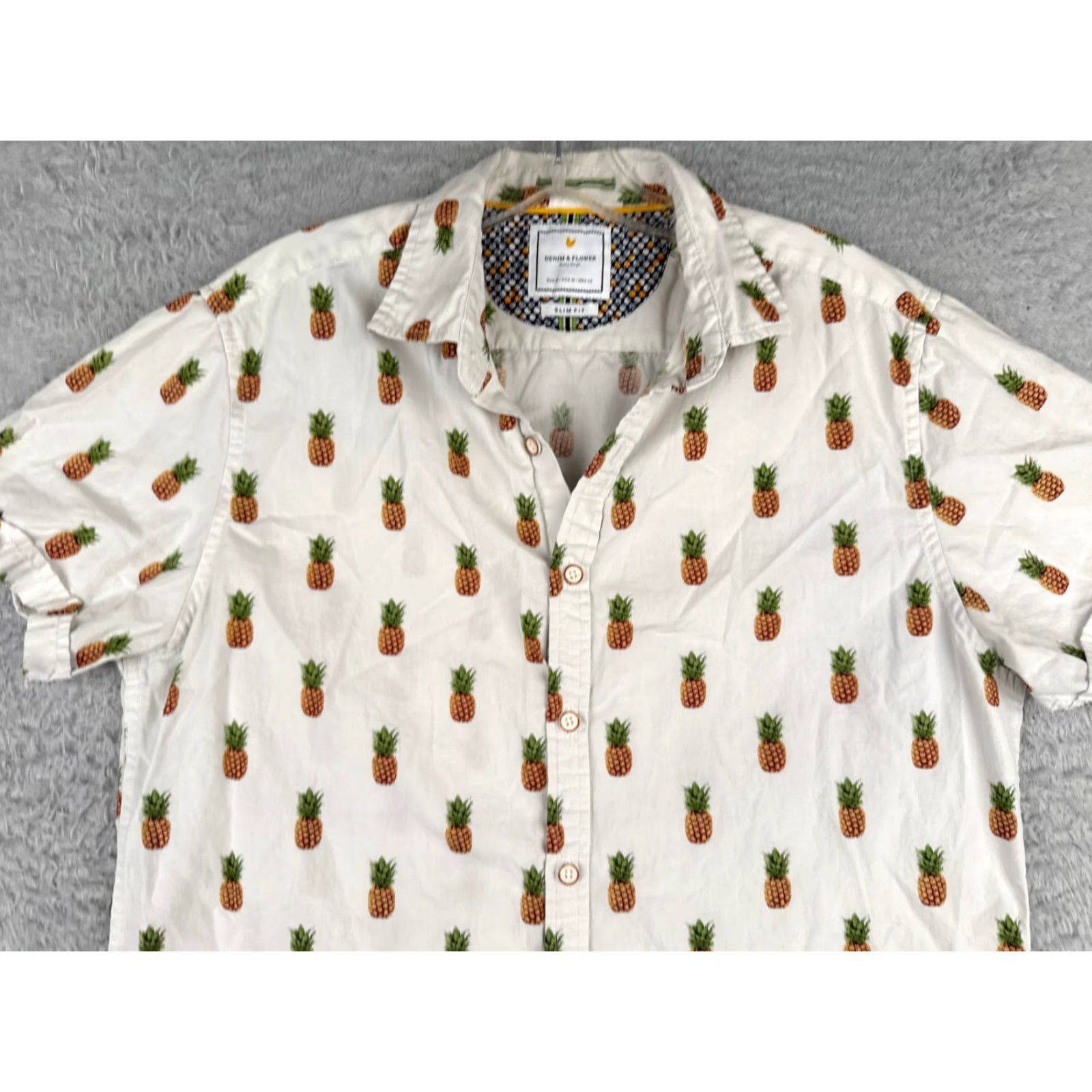 Vintage Denim & Flower Ricky Singh Shirt Men Medium White Floral Hawaiian Slim Denim & Flower Ricky Singh Shirt Mens Medium White Floral Hawaiian Slim Size US M / EU 48-50 / 2 - 4 Thumbnail