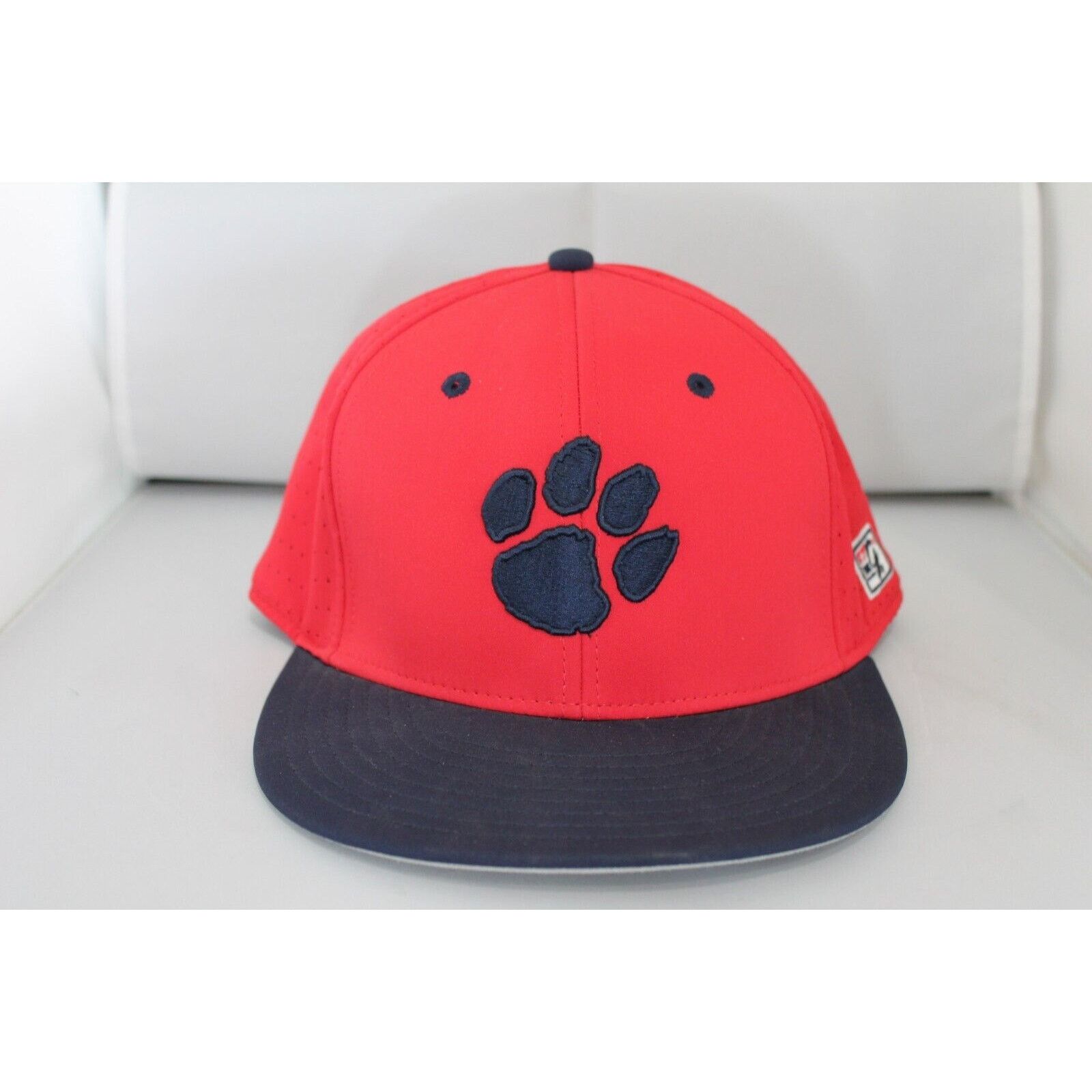 The Game The Game Flat Bill Paw Print Fitted Medium Red and Blue Size ONE SIZE - 1 Thumbnail