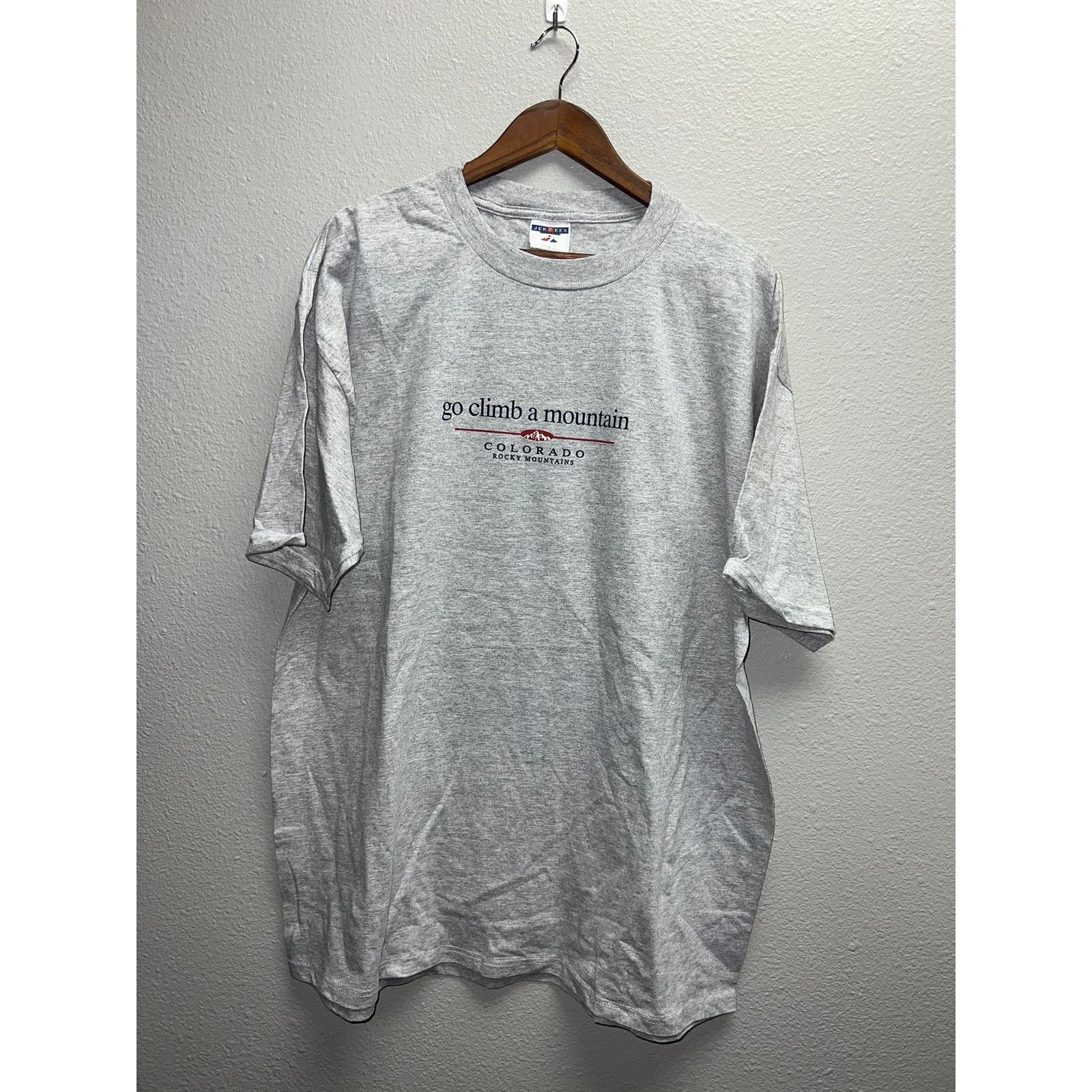 Jerzees Vintage Rocky Mountains Shirt Go Climb A Mountain Tee XL Size US XL / EU 56 / 4 - 1 Thumbnail