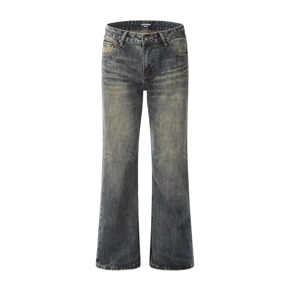 Japanese Brand × Jean Men's trendy loose versatile retro washed flared jeans Size US 34 / EU 50 - 1 Thumbnail