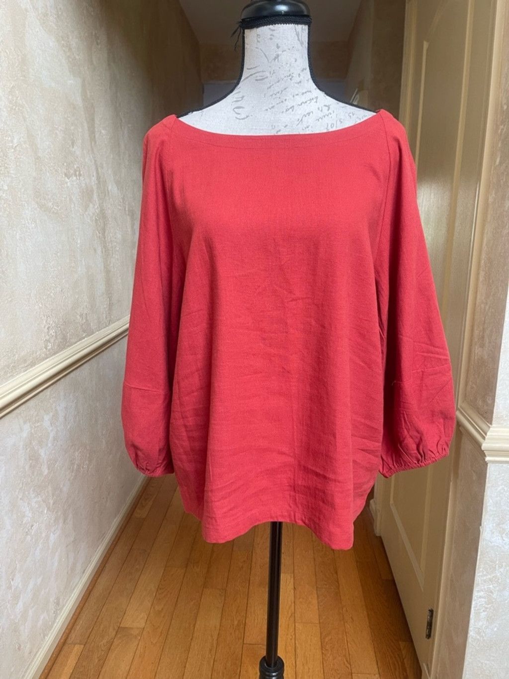Loft LOFT Terracotta Linen Blend Balloon Sleeve Blouse L Boho Top Size L / US 10 / IT 46 - 2 Thumbnail