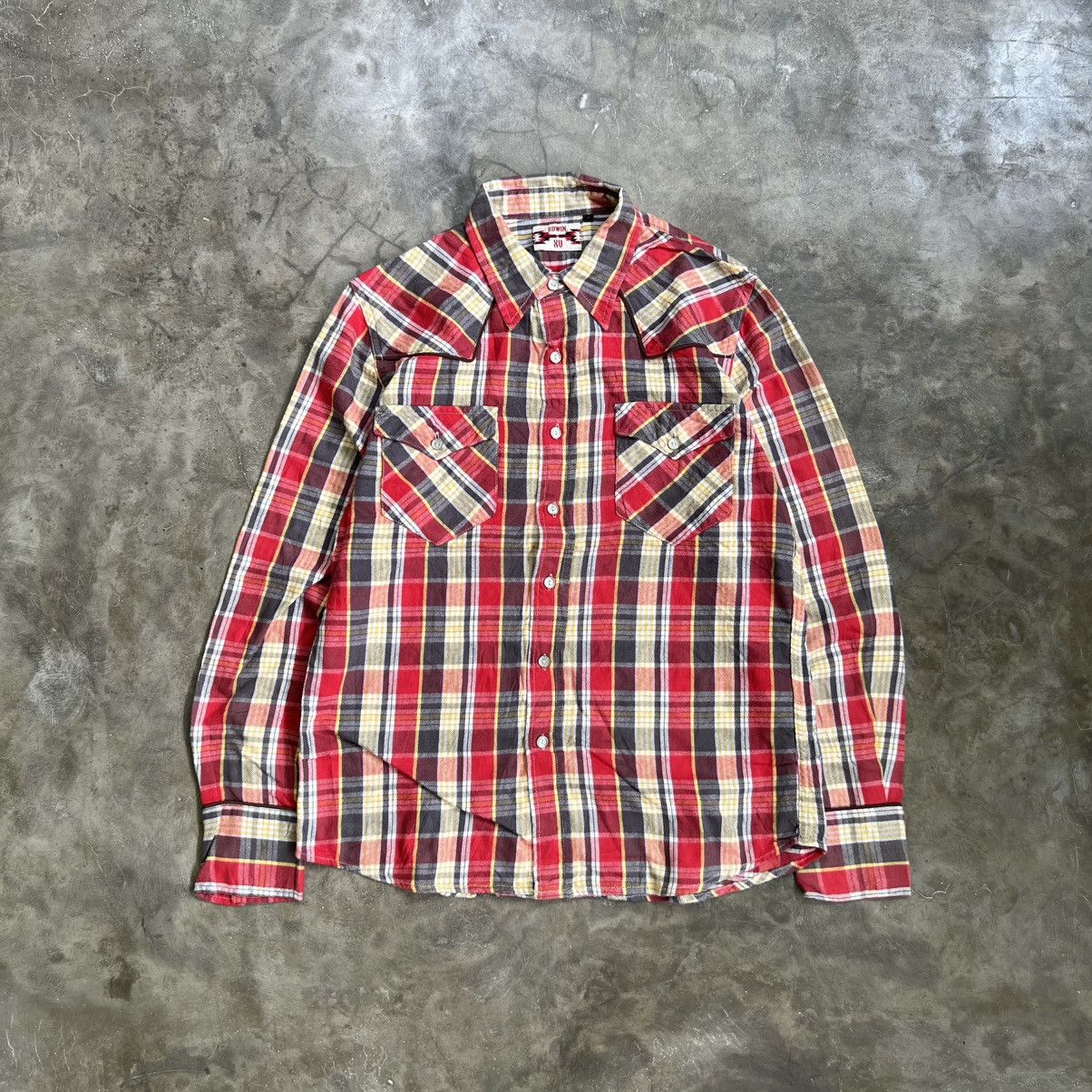Edwin 2000s Edwin Western Plaid Button up Shirt Size US M / EU 48-50 / 2 - 1 Thumbnail