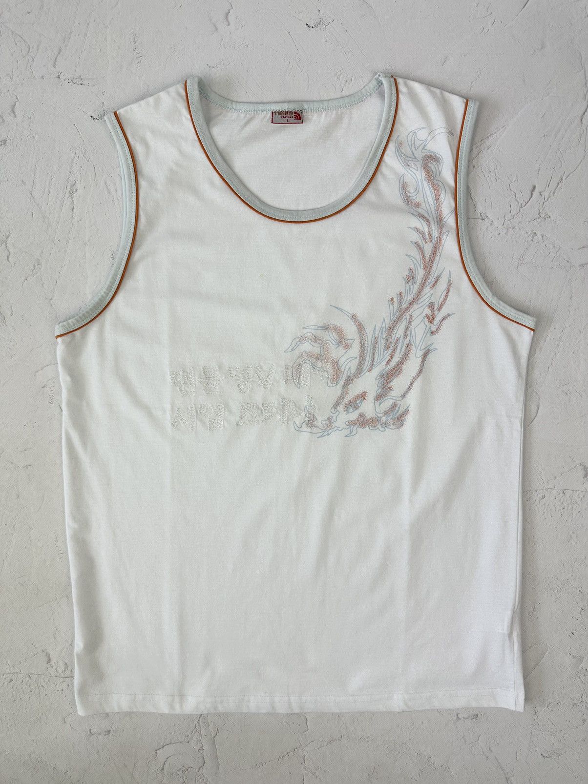 Vintage Y2K Vintage Dragon Print White Top Size US L / EU 52-54 / 3 - 1 Thumbnail