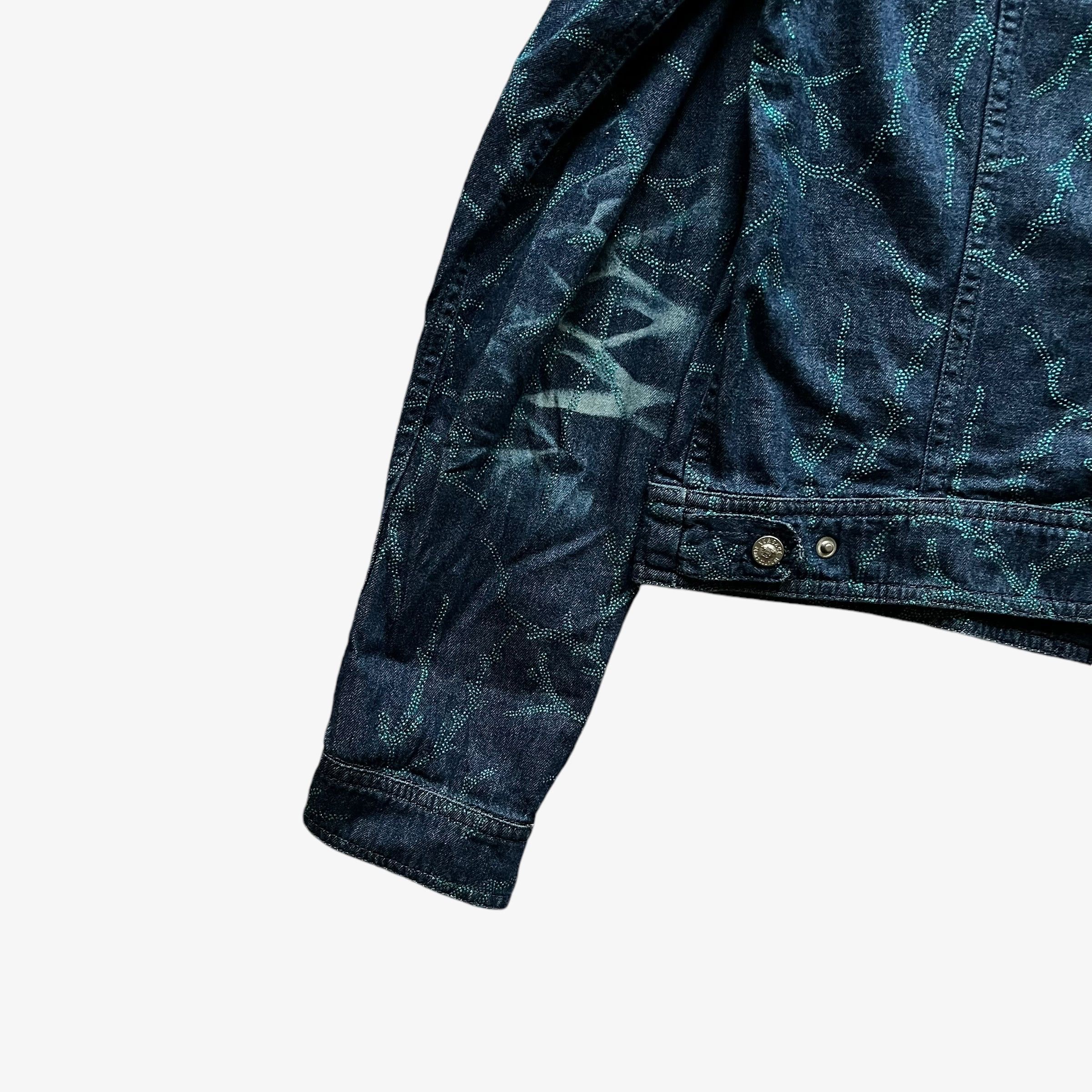 Versace Vintage 90s Women's Versace Sequin Tree Branch Denim Jacket Size S / US 4 / IT 40 - 7 Thumbnail