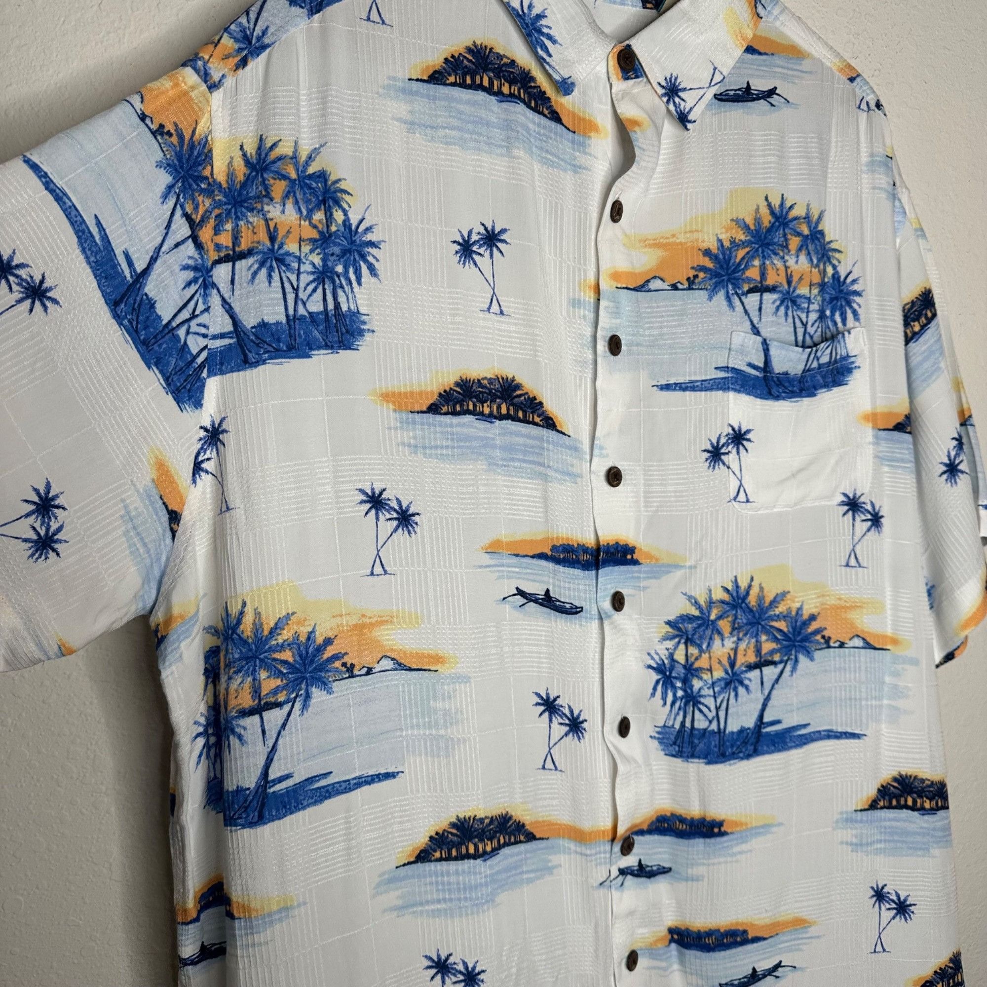 Caribbean Caribbean Camp Shirt Hawaiian Print White Sz 2XB Size US XXL / EU 58 / 5 - 4 Thumbnail