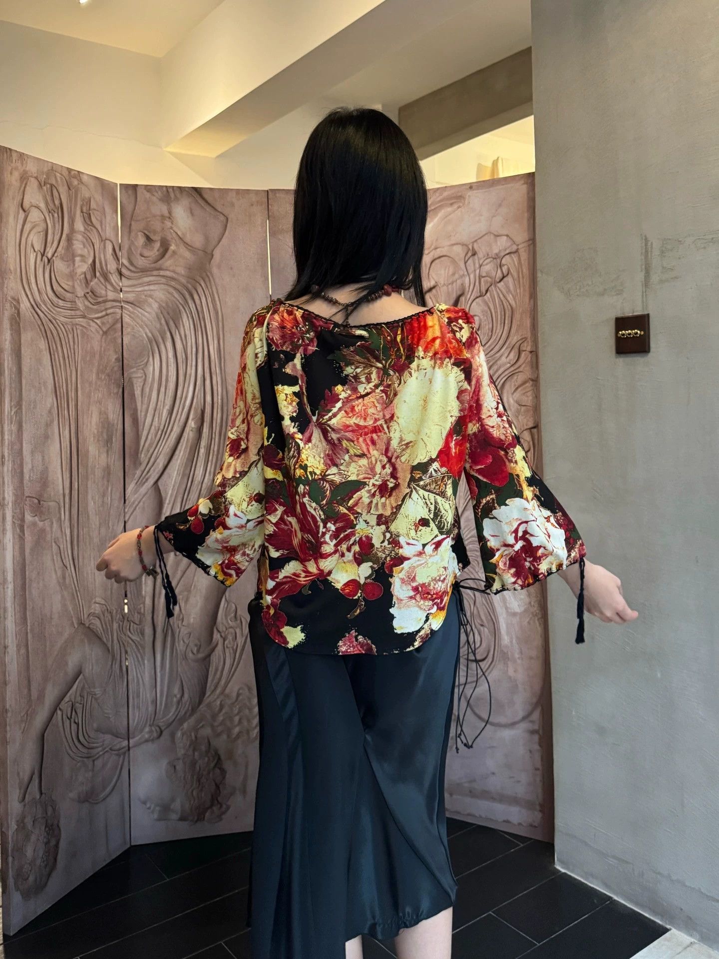 Jean Paul Gaultier JPGaultier Vintage Archive Floral Tie Tassel 7/8 Sleeve 6 Size M / US 6-8 / IT 42-44 - 5 Thumbnail