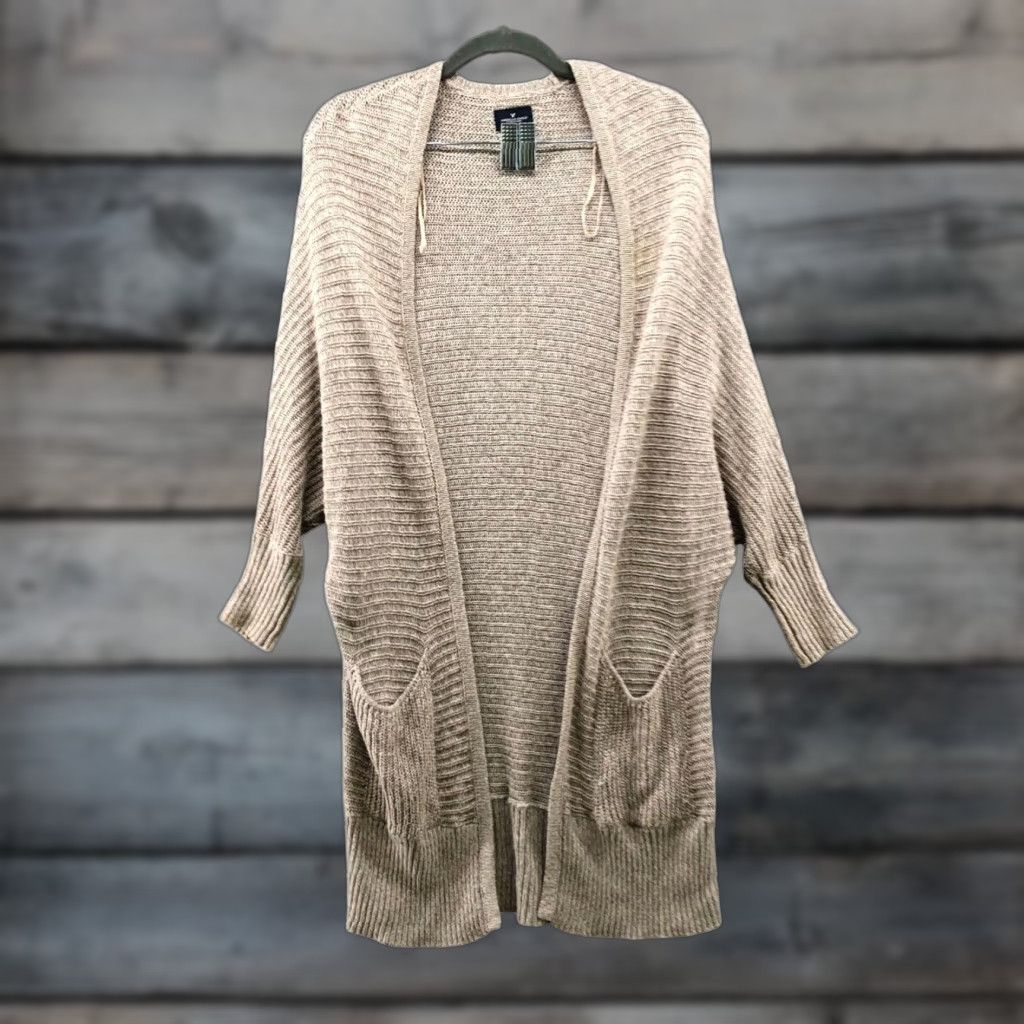 American Eagle Outfitters VINTAGE American Eagle Cardigan Sweater Womens XS Longline Lightweight Ribbed Beiges Fall Spring Summer Bohemian Size XS / US 0-2 / IT 36-38 - 1 Thumbnail