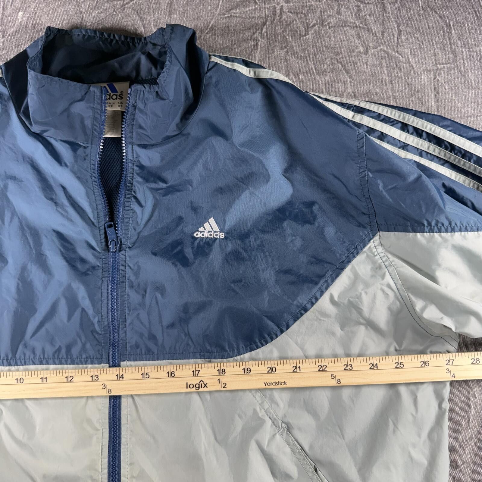 Adidas Adidas Jacket Men's XL Grey Navy 2000 Vintage Windbreaker Size US XL / EU 56 / 4 - 8 Thumbnail