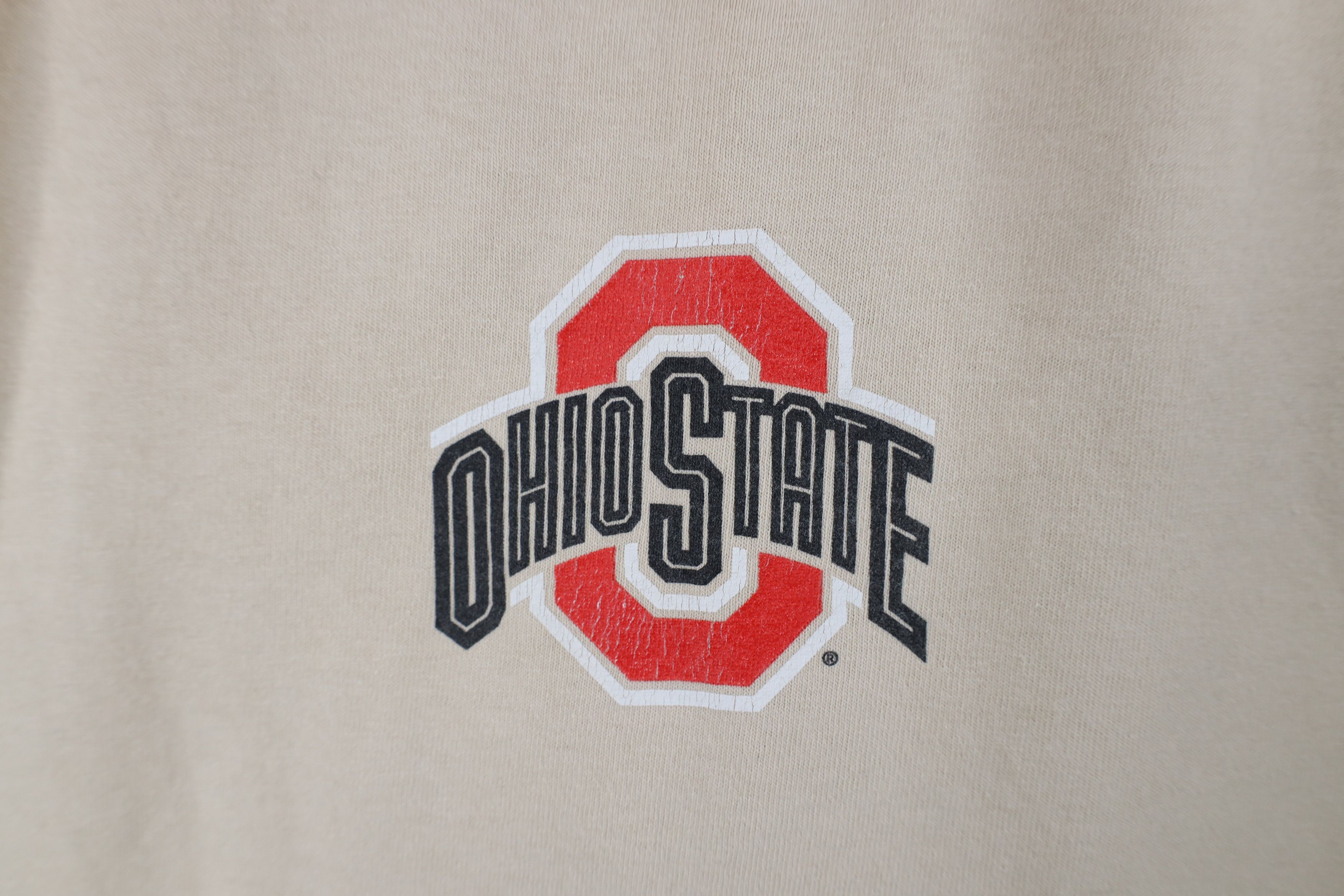 Vintage Vintage 90s Ohio State University Long Sleeve T-Shirt Beige Size US L / EU 52-54 / 3 - 6 Thumbnail