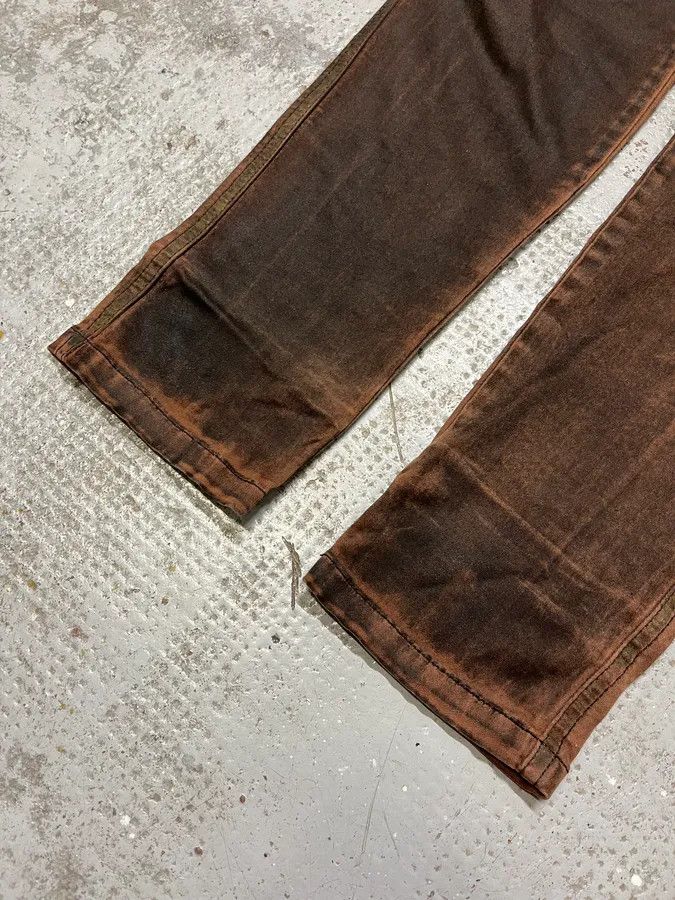 Vintage Plein Sud Waxed Burnt Copper Skinny Jeans Size 25" / US 0 / IT 36 - 4 Thumbnail