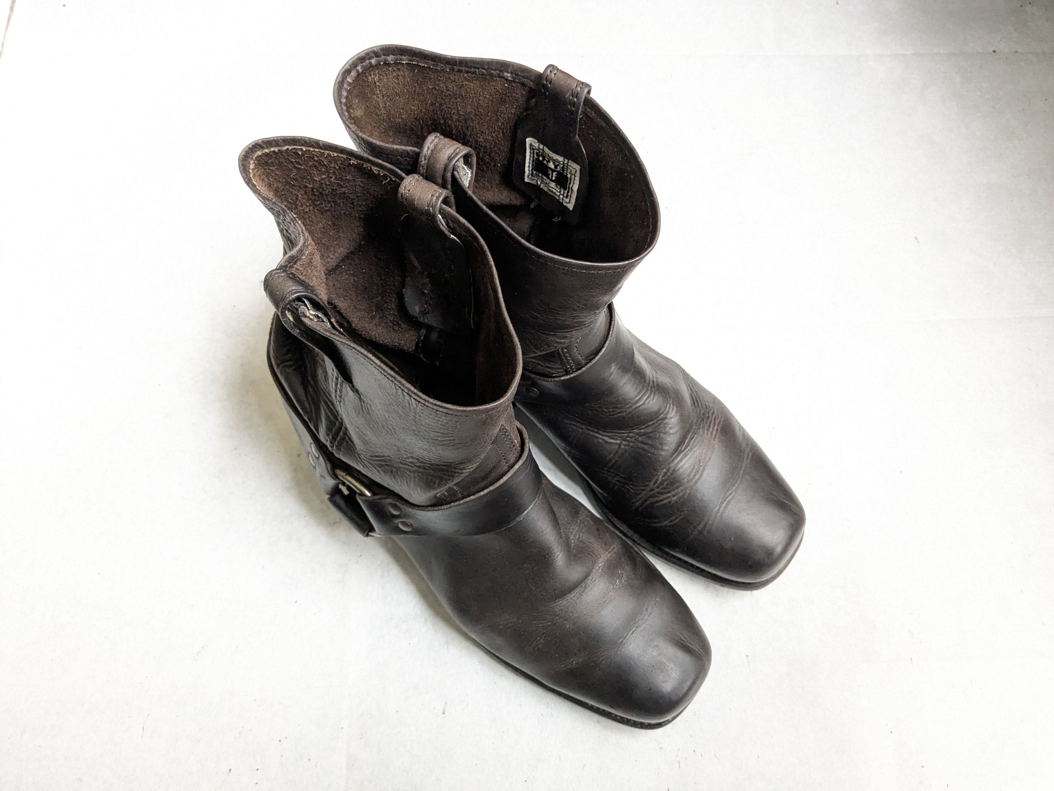 Frye Frye Harness Boots Brown 12 M Leather Strap Rubber Size US 12 / EU 45 - 4 Thumbnail