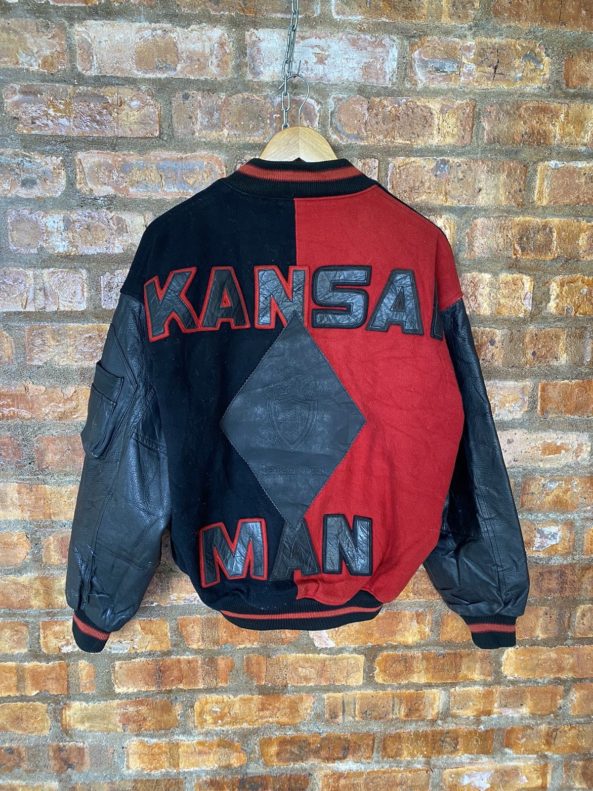 Kansai Yamamoto 1990s KANSAI MAN Vatsity 2 tone leather jacket Size US L / EU 52-54 / 3 - 2 Thumbnail