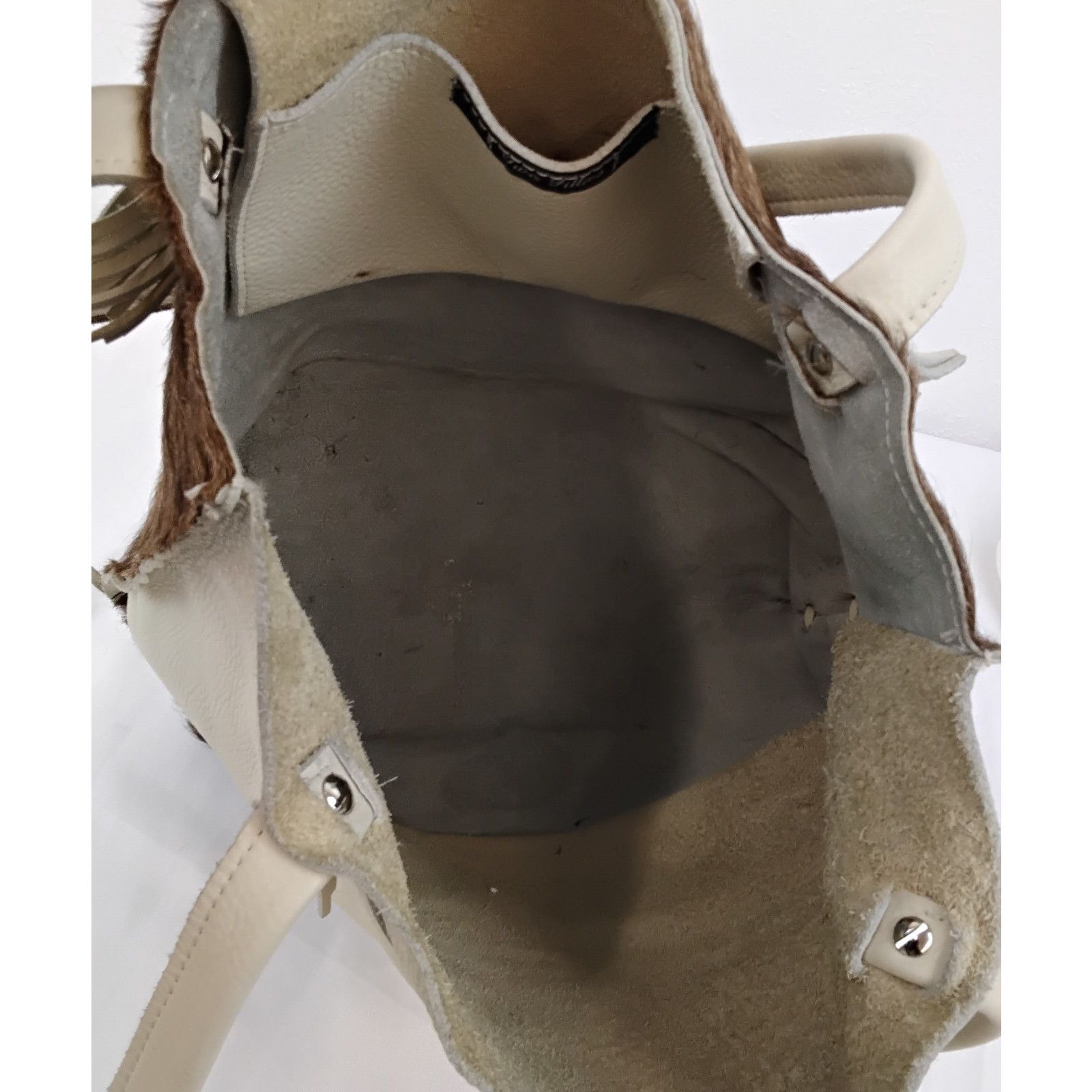 Other Two Fillies Antelope Hide Classic Tote Bag White/Brown Hair Size ONE SIZE - 14 Thumbnail