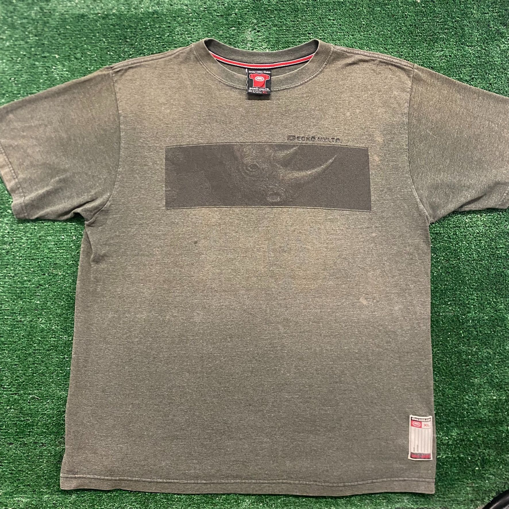 Ecko Unltd. Vintage 90s Ecko Unltd. Rhino Baggy Sun Faded Drill Trap Tee Size US XL / EU 56 / 4 - 1 Thumbnail