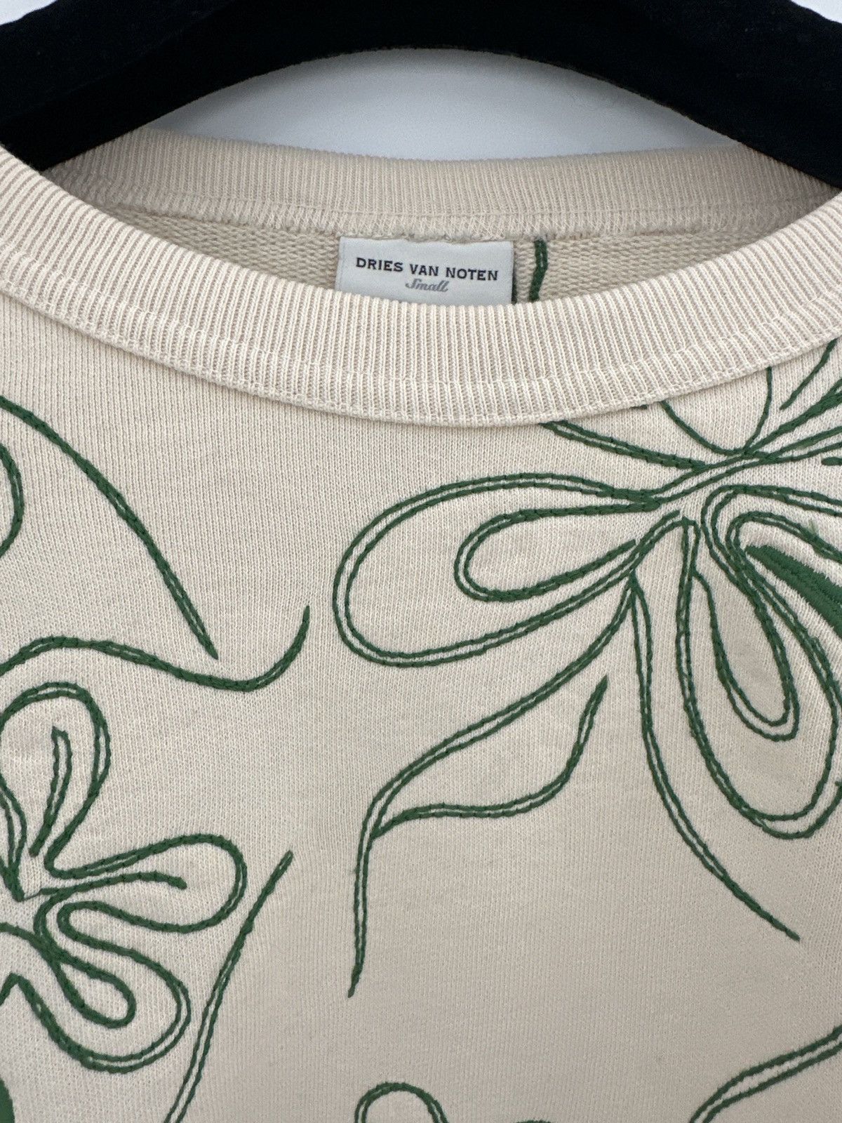 Dries Van Noten Dries Van Noten Off White Embroidery Sweatshirt Size S / US 4 / IT 40 - 3 Thumbnail