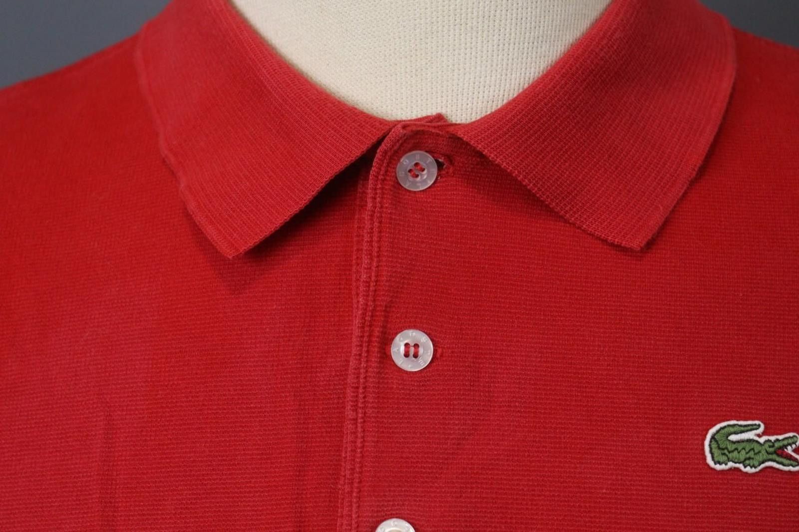 Lacoste Lacoste Red Cotton Collared Popover Polo Shirt Size 8 Size US M / EU 48-50 / 2 - 6 Thumbnail