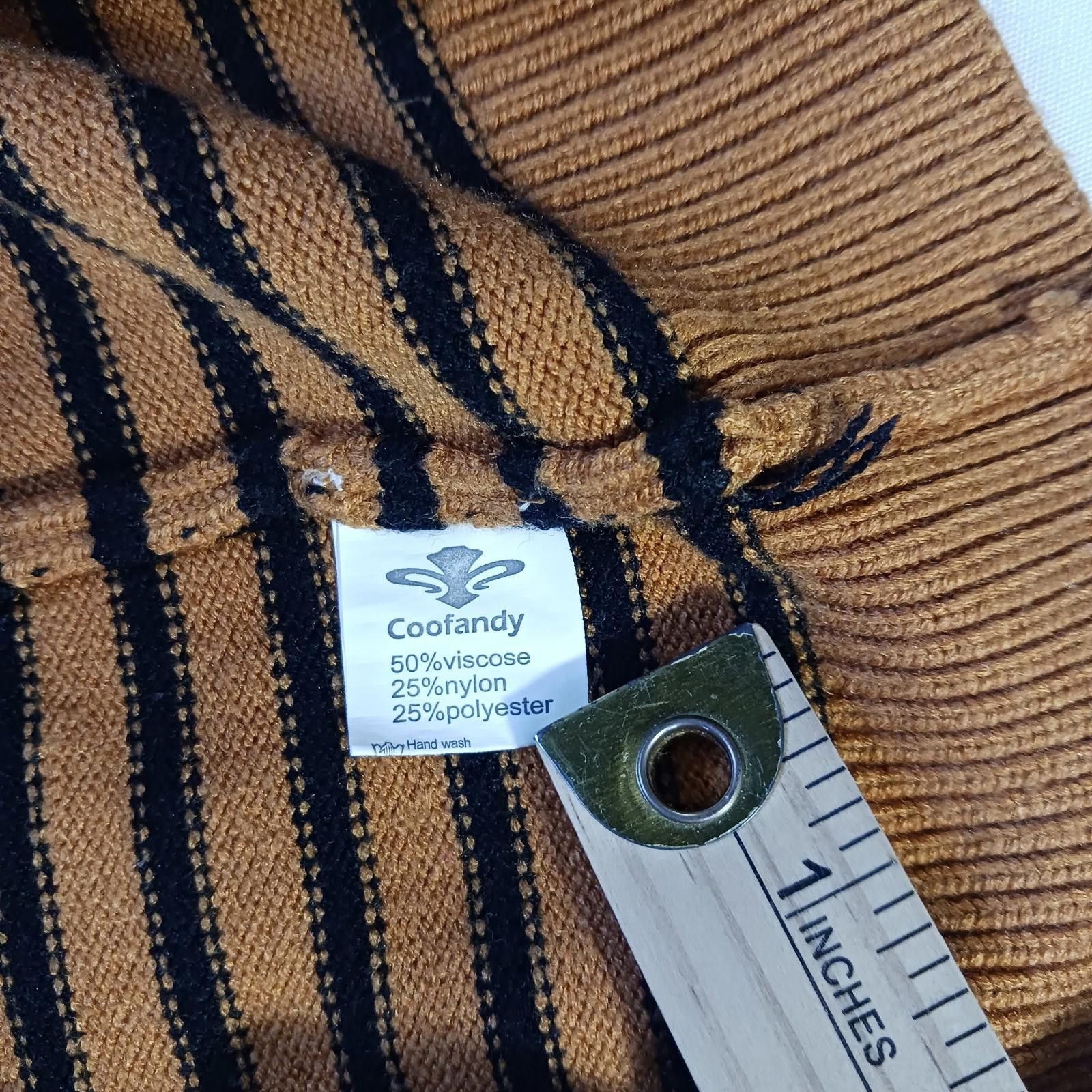 Other Coofandy Women's Orange & Black Stripes 1/4 Zip Sweater M Size M / US 6-8 / IT 42-44 - 4 Thumbnail
