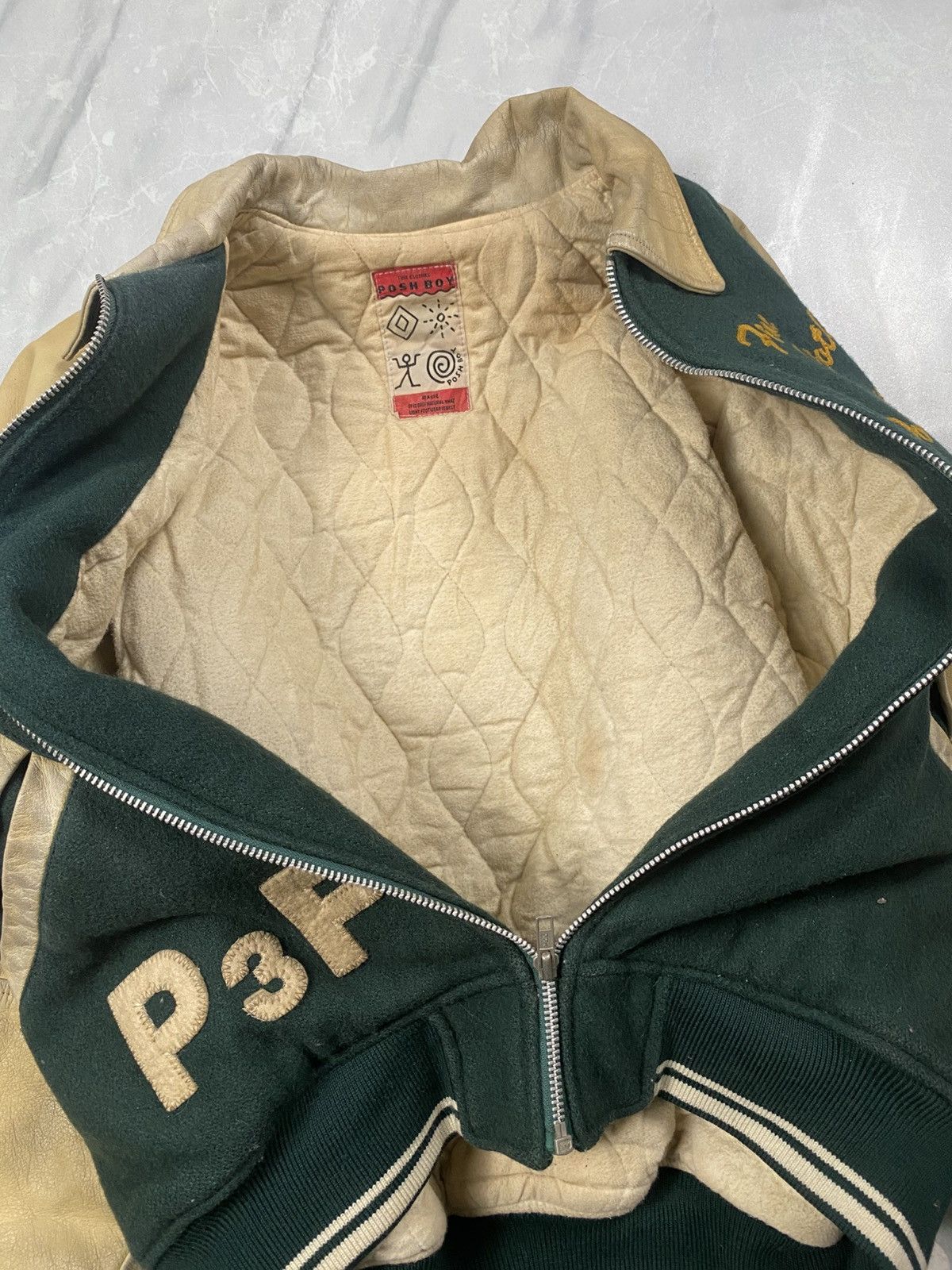 Japanese Brand Rare Vintage 80-90s Poshboy Varsity Leather Jacket Size US L / EU 52-54 / 3 - 9 Thumbnail