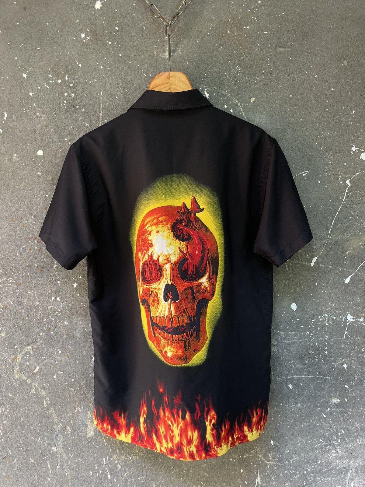 Vintage Vintage 666 Devil Skull Shirt Short Y2K Fire RARE Size US S / EU 44-46 / 1 - 2 Thumbnail